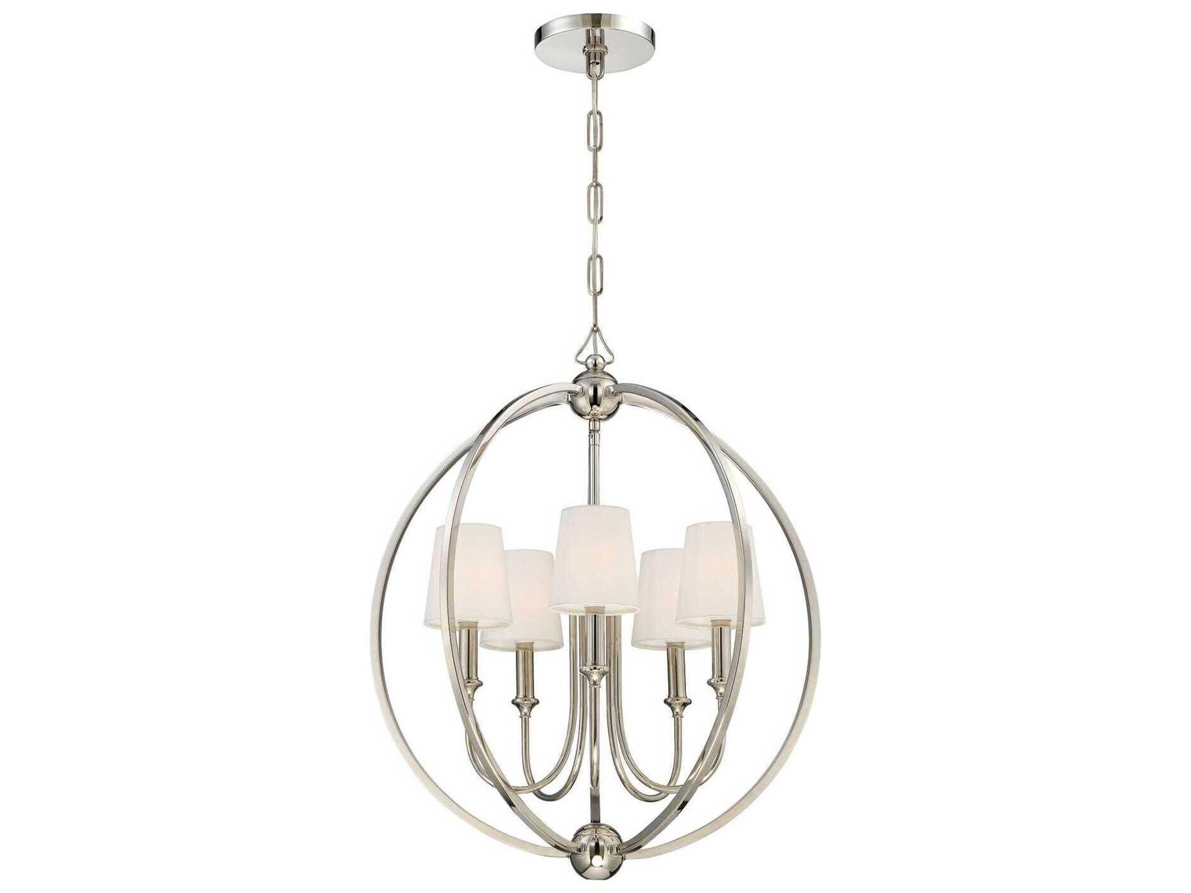 Crystorama Sylvan 5-Light Polished Nickel Chandelier