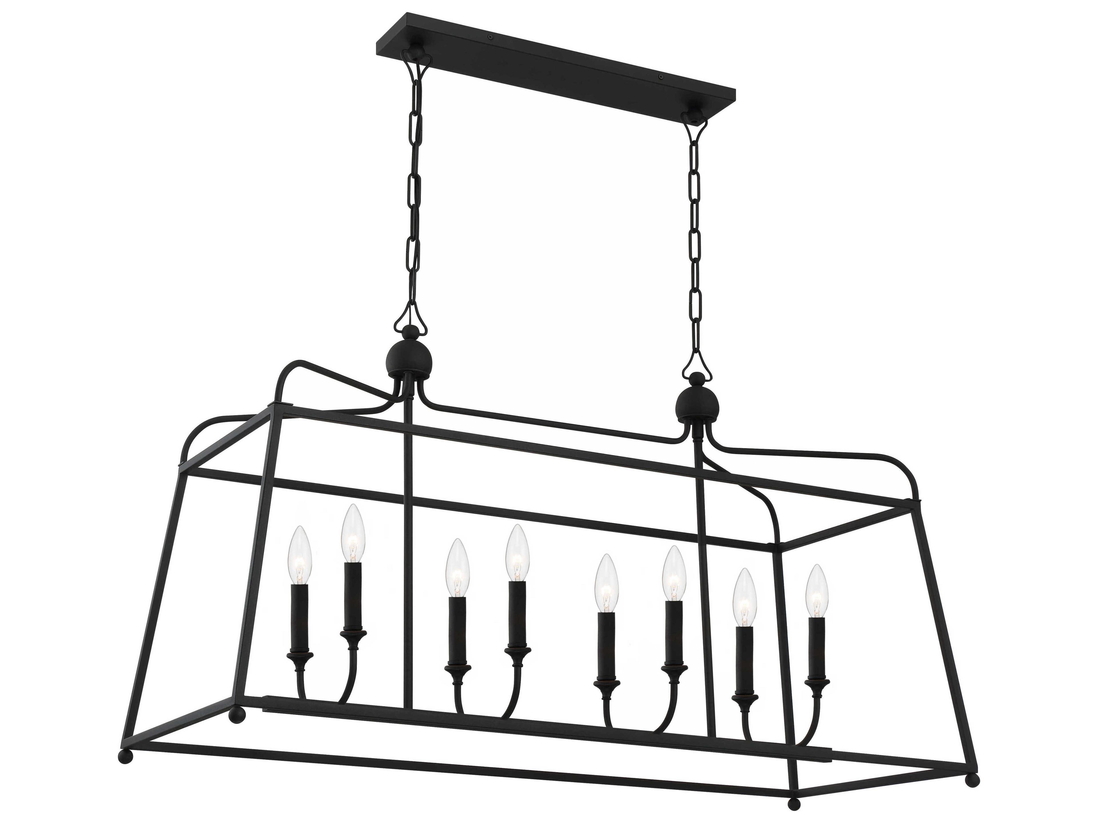 Sylvan 8-Light Black Forged Island Pendant