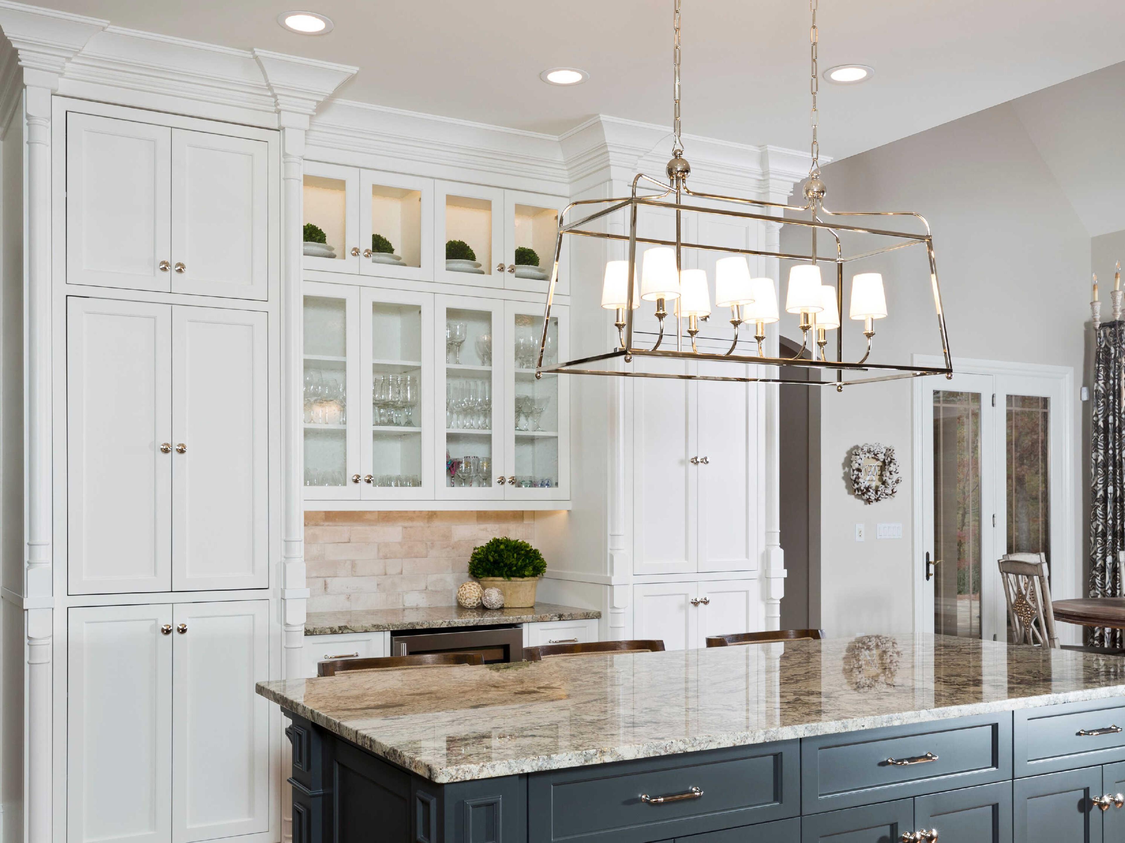 Crystorama Sylvan 8-Light Polished Nickel Empire Island Pendant