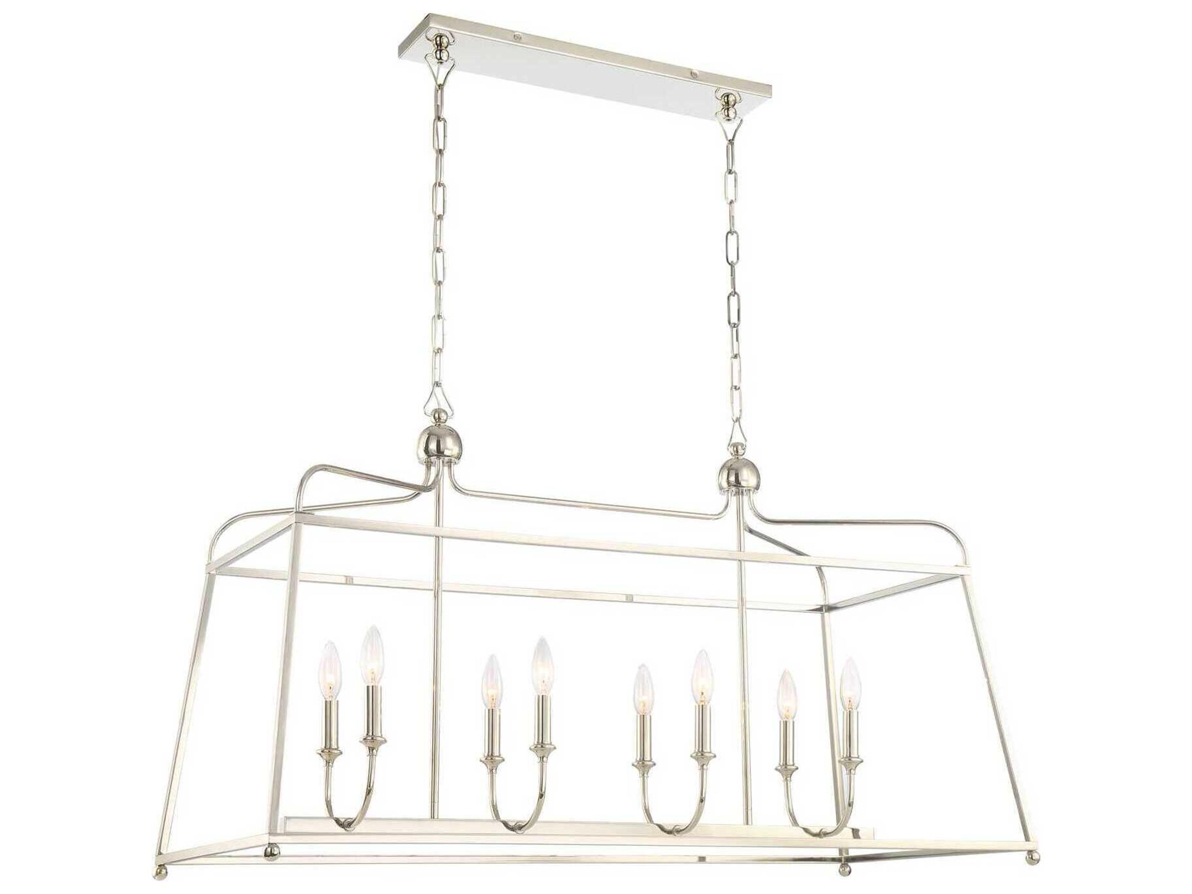 Sylvan 8-Light Polished Nickel Island Pendant