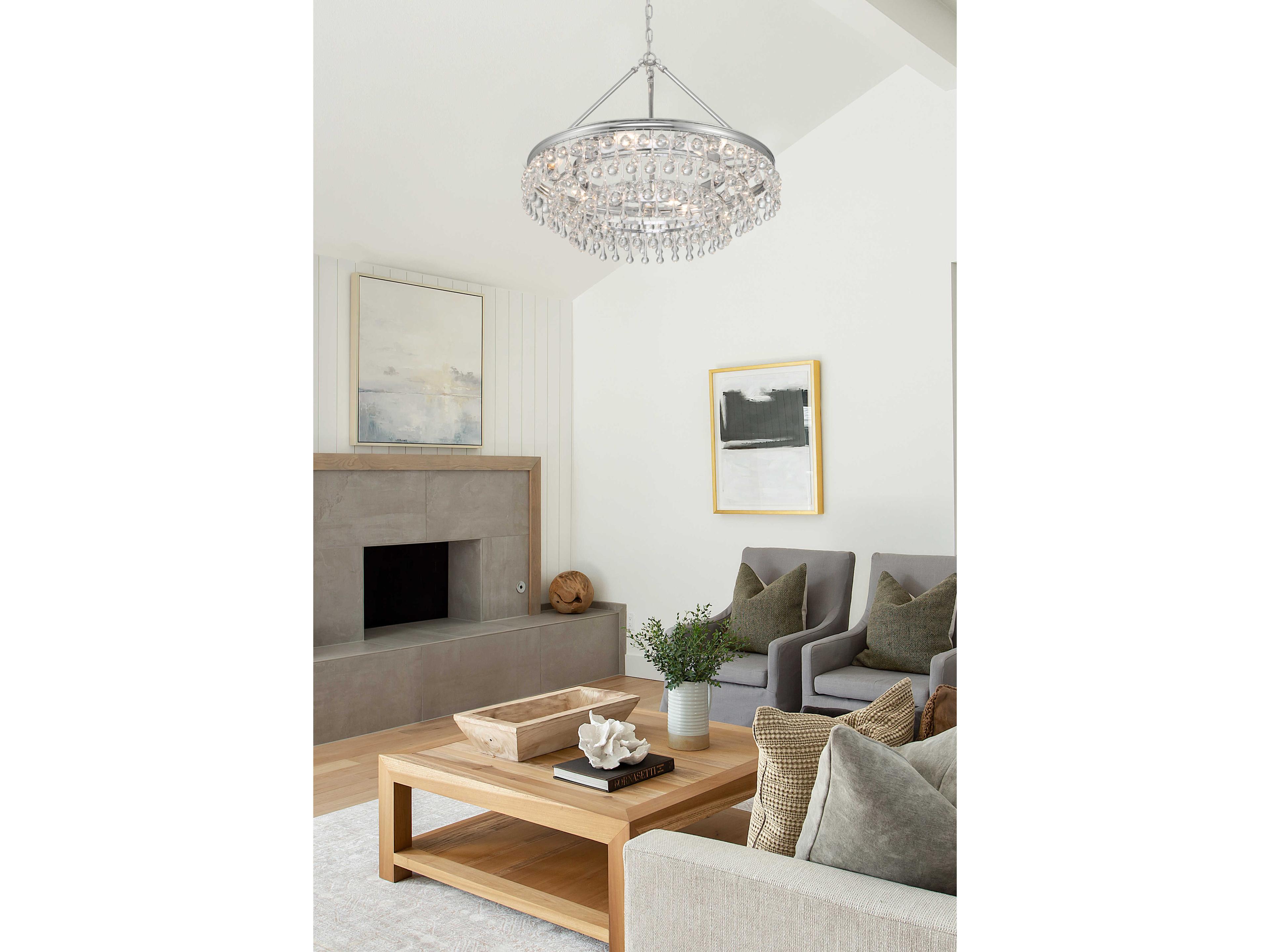 Crystorama Calypso 6-Light Polished Chrome Glass Candelabra Chandelier