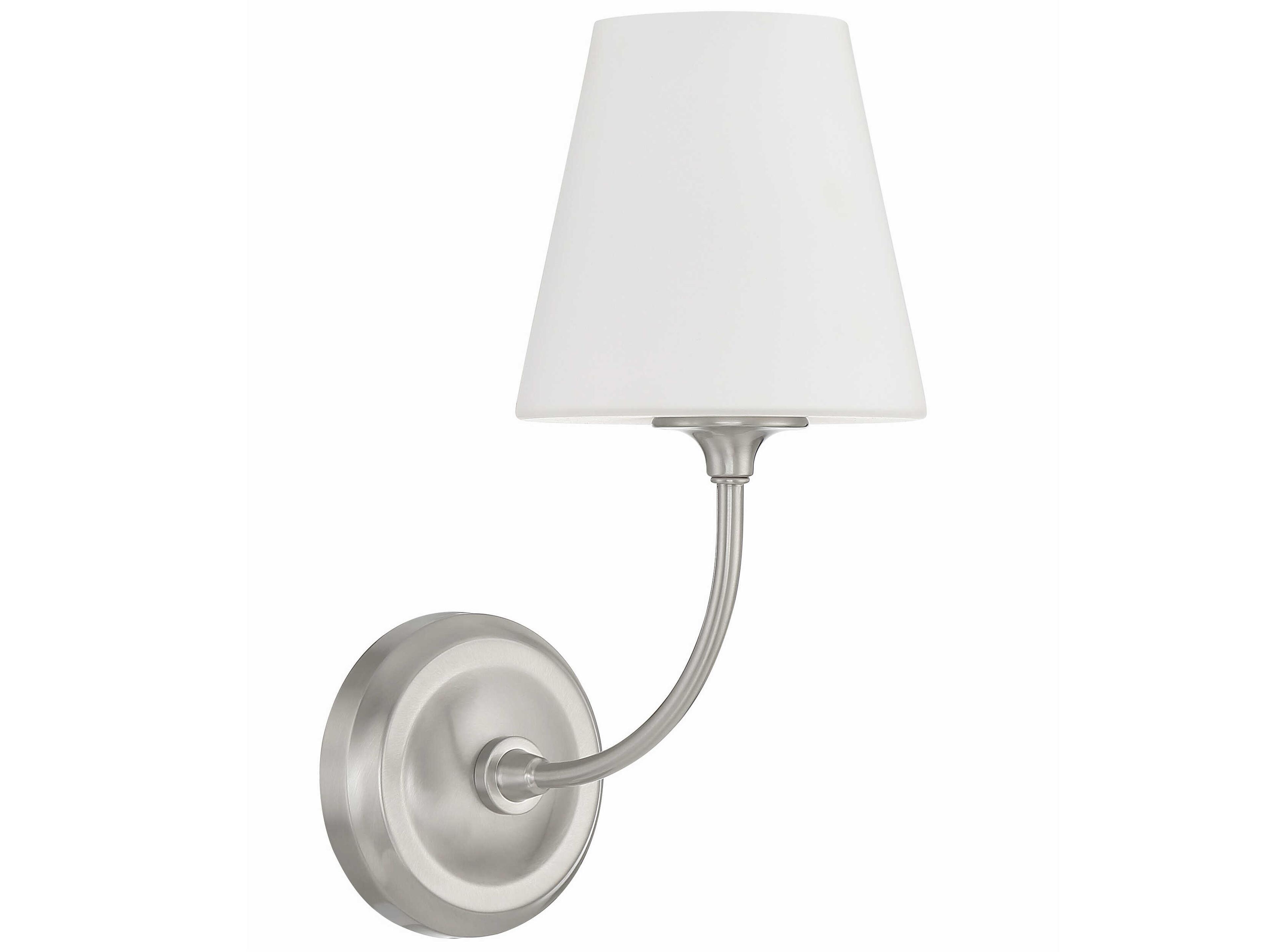 Crystorama Sylvan 1-Light Brushed Nickel Glass Wall Sconce