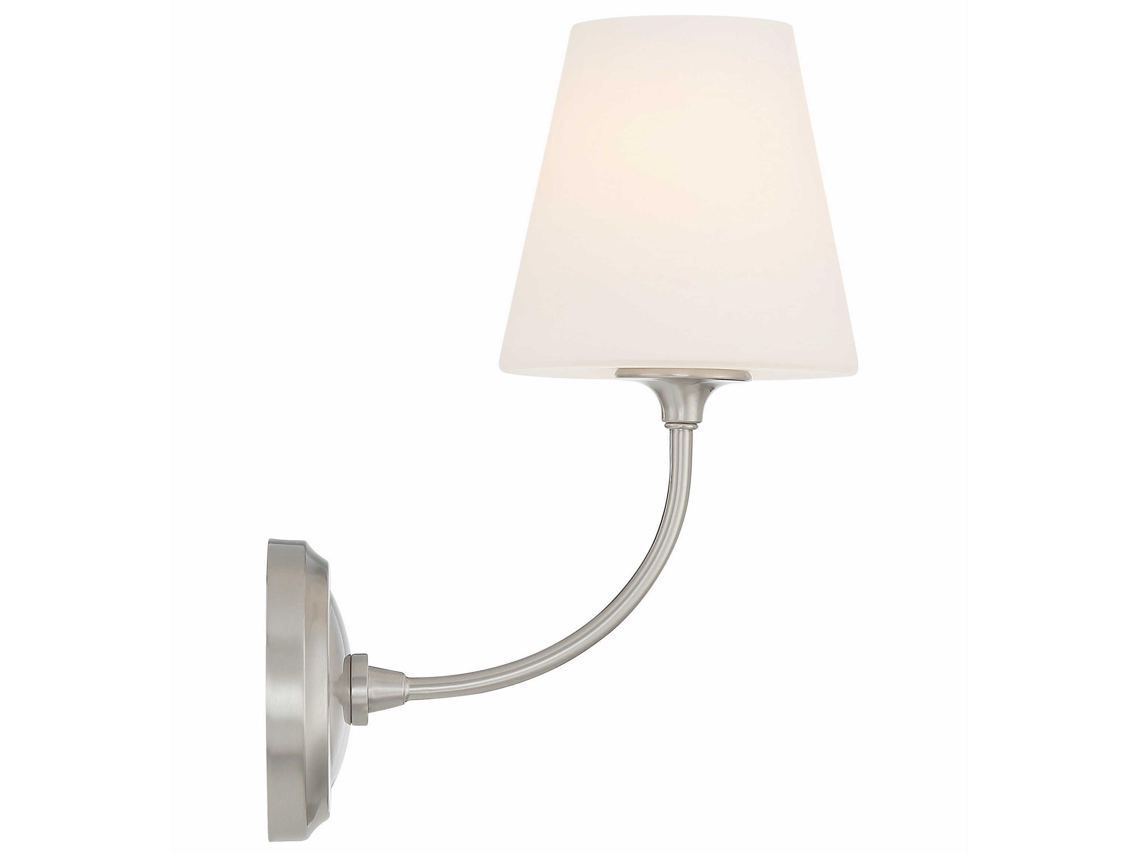 Crystorama Sylvan 1-Light Brushed Nickel Glass Wall Sconce