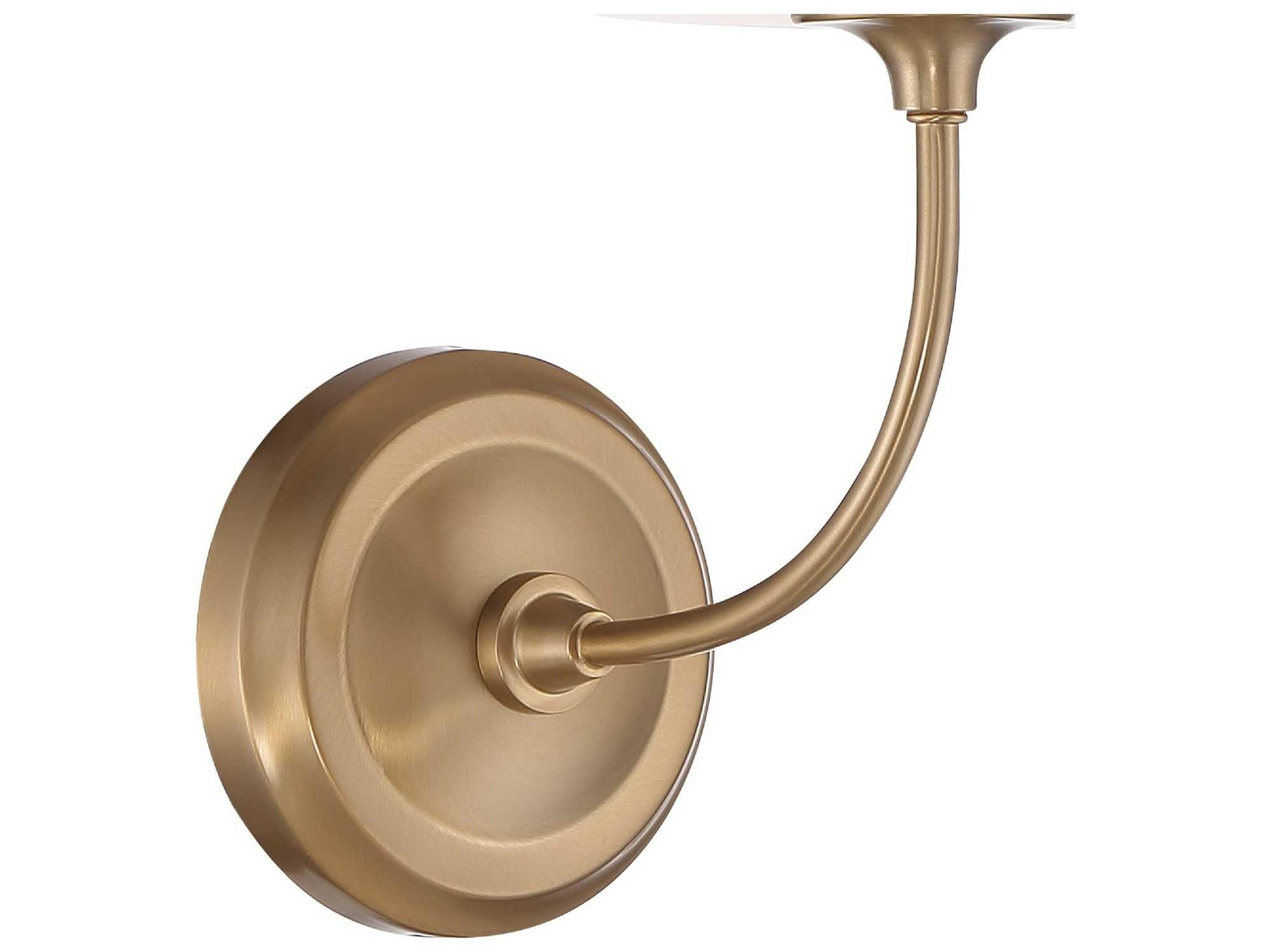 Crystorama Sylvan 1-Light Vibrant Gold Glass Wall Sconce
