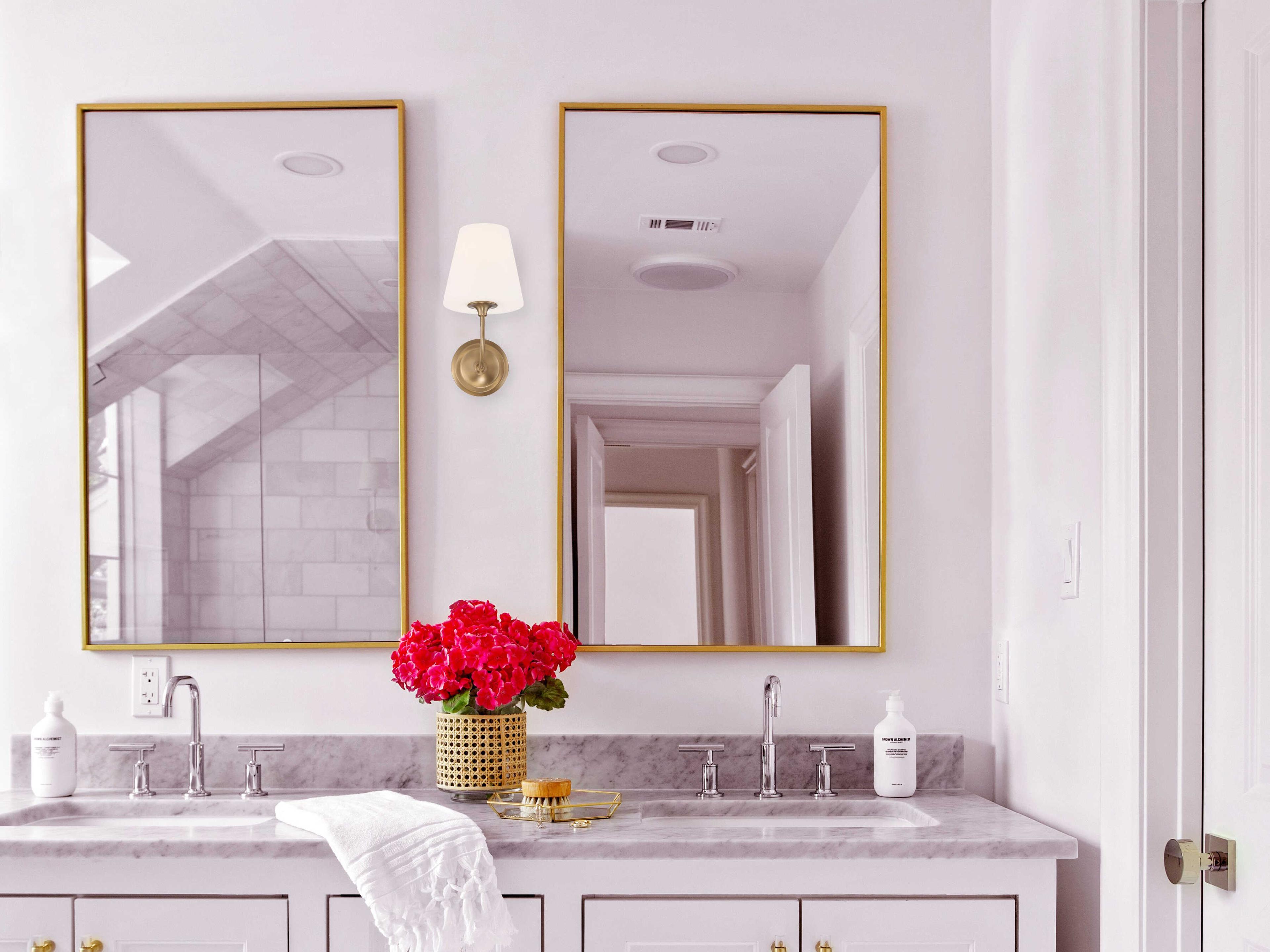 Crystorama Sylvan 1-Light Vibrant Gold Glass Wall Sconce