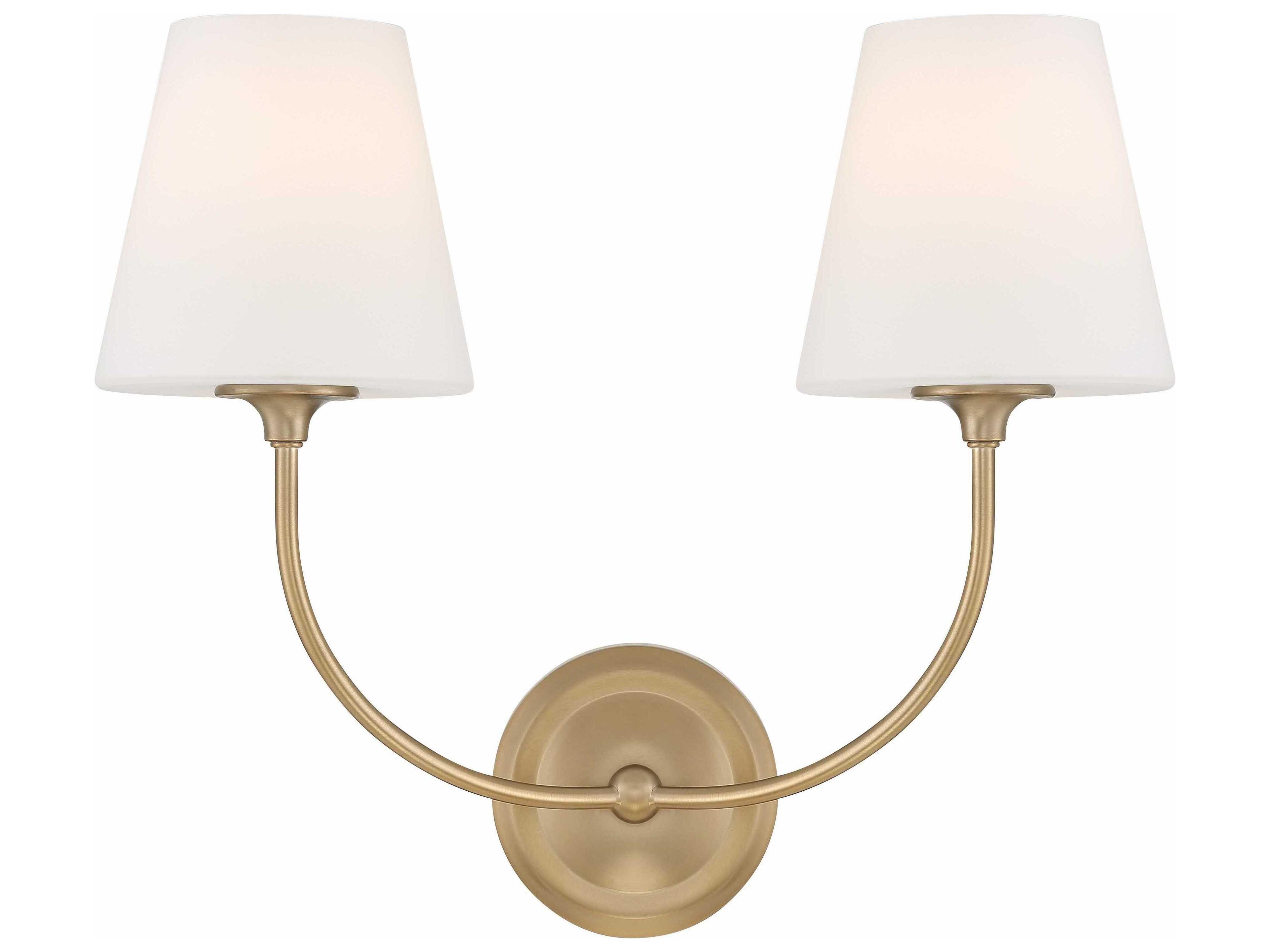 Sylvan 2-Light Vibrant Gold Glass Vanity Light