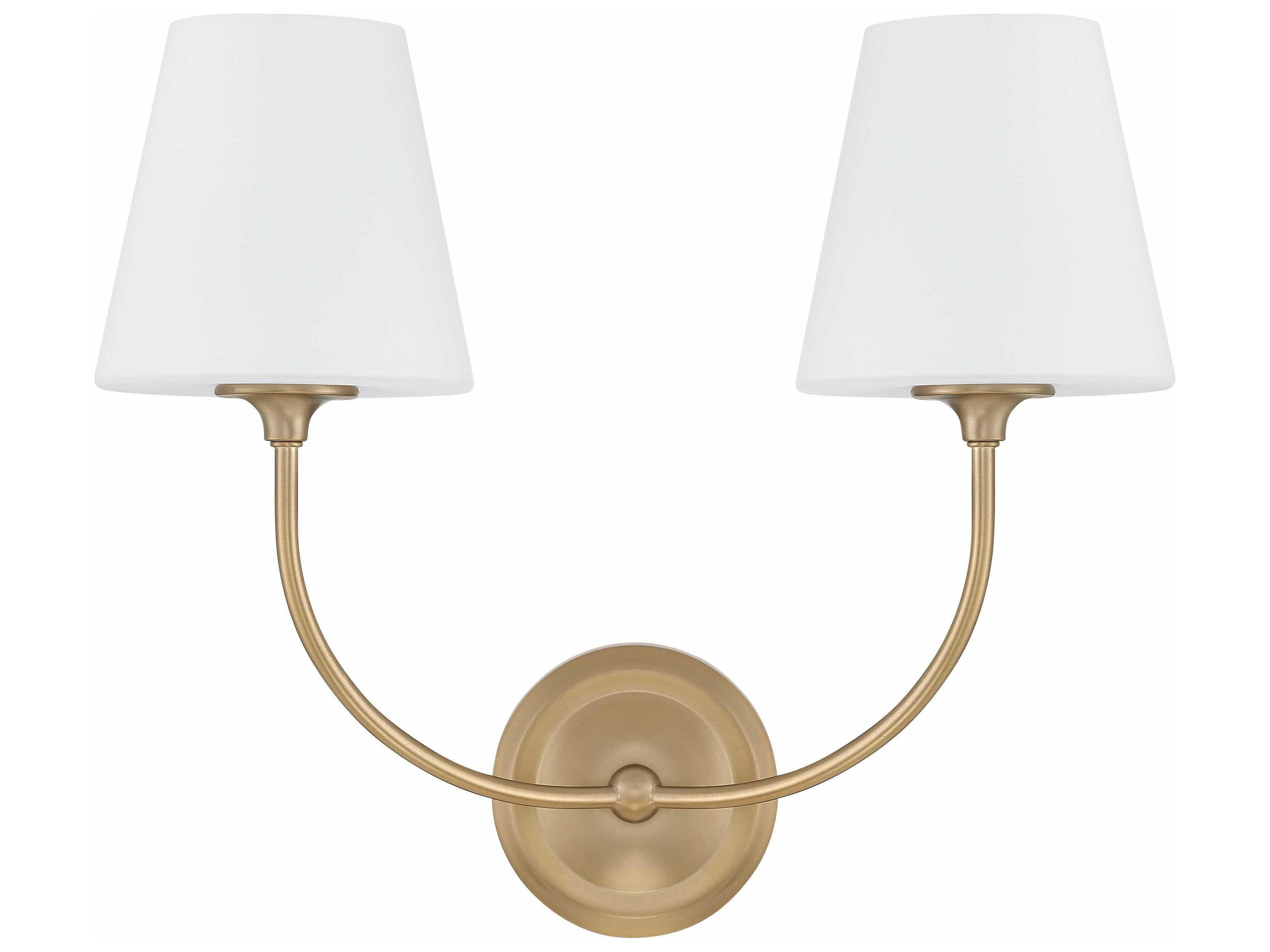 Crystorama Sylvan 2-Light Vibrant Gold Glass Vanity Light
