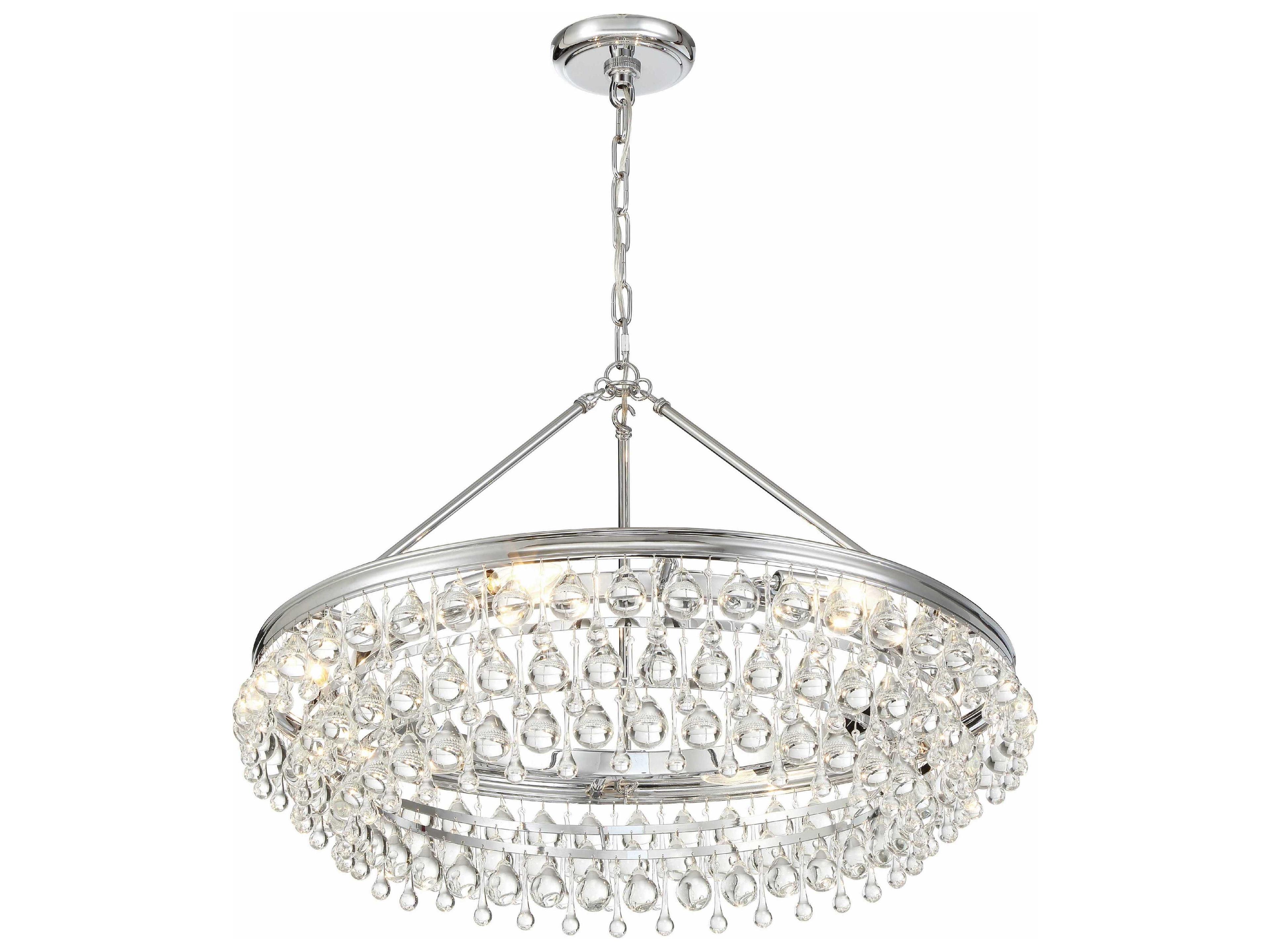Crystorama Calypso 6-Light Polished Chrome Crystal Glass Chandelier