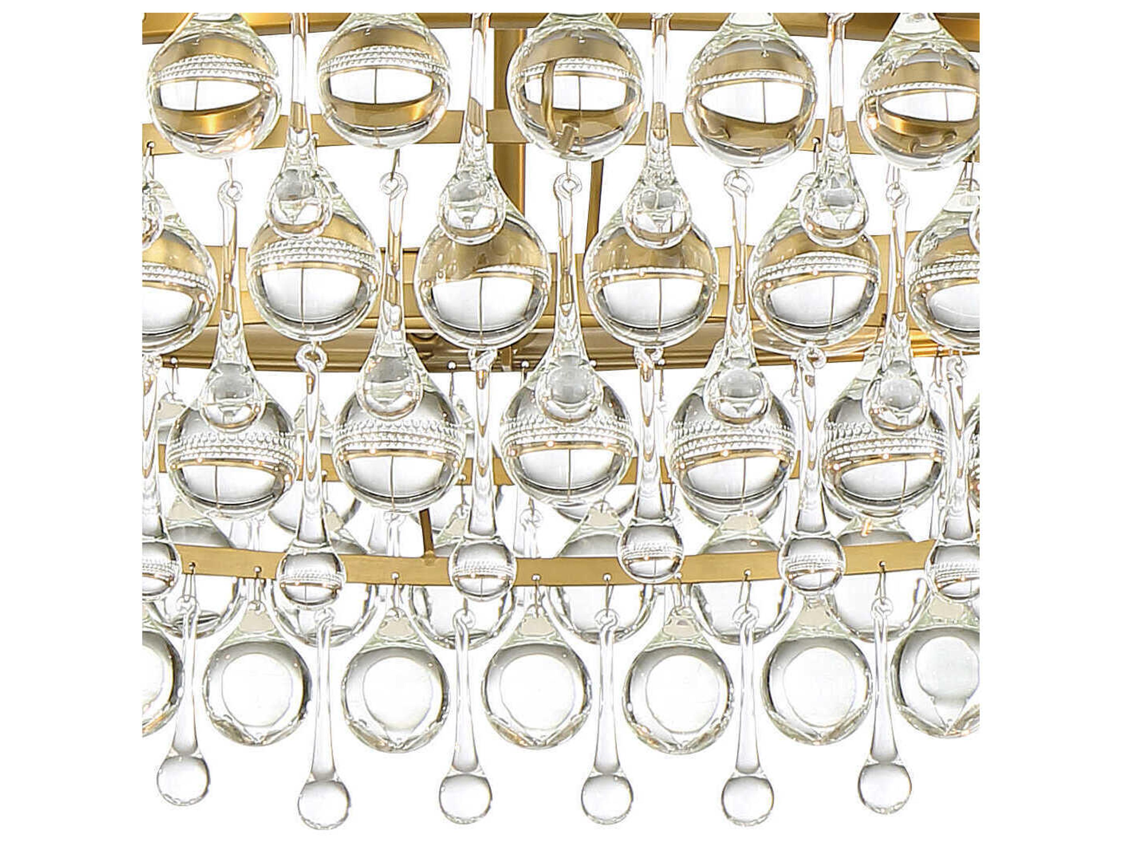 Crystorama Calypso 6-Light Vibrant Gold Clear Crystal Glass Candelabra Tiered Chandelier