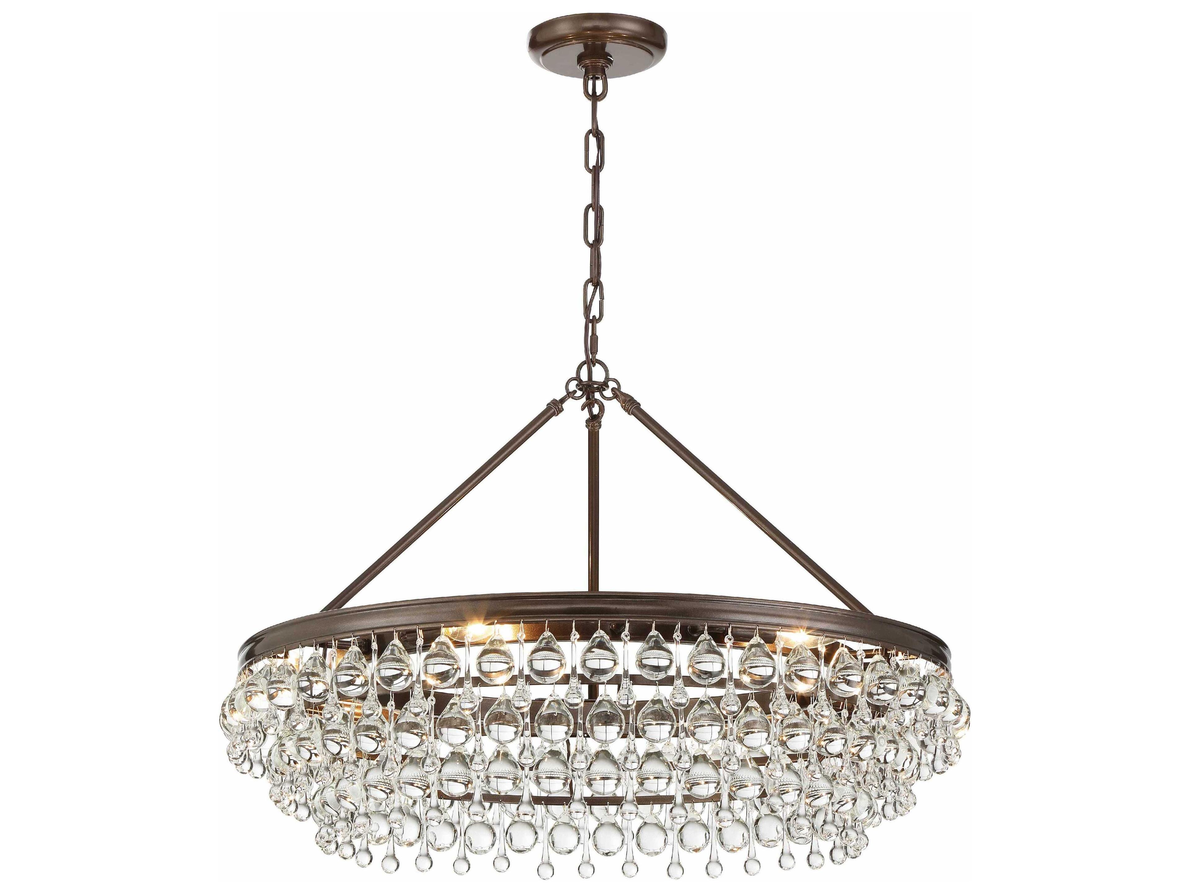 Calypso 6-Light Vibrant Bronze Crystal Glass Chandelier