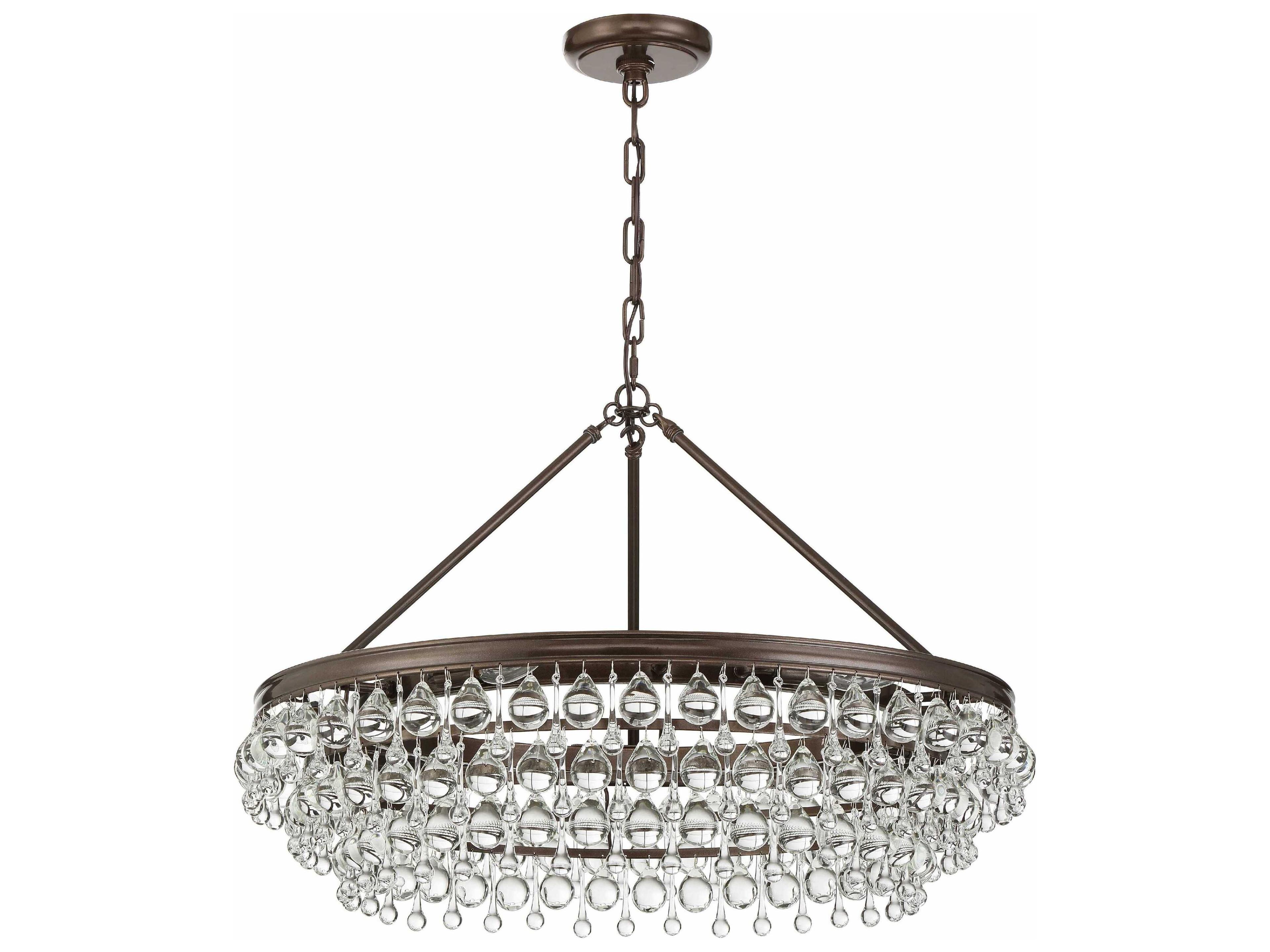 Crystorama Calypso 6-Light Vibrant Bronze Crystal Glass Chandelier