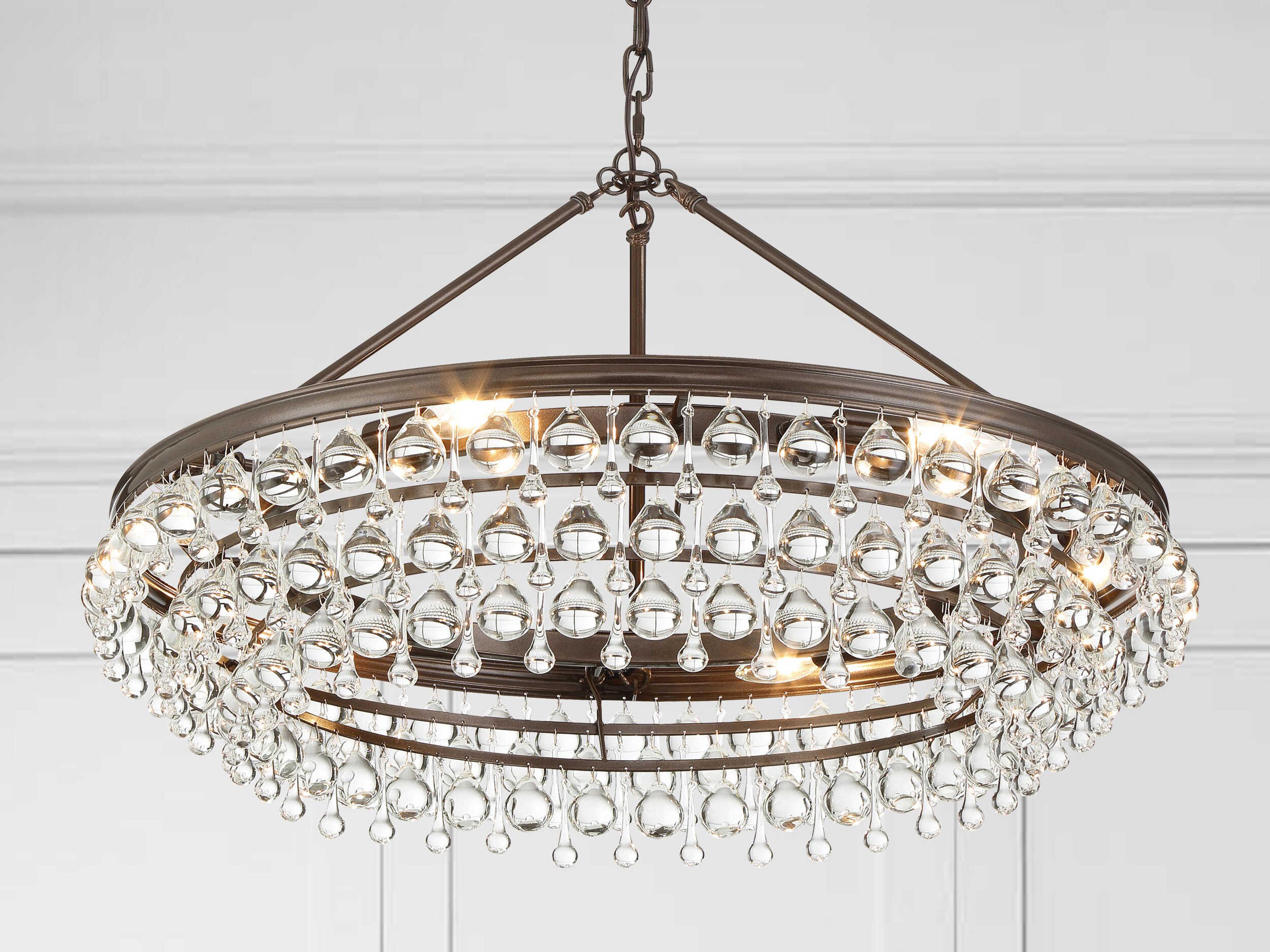 Crystorama Calypso 6-Light Vibrant Bronze Crystal Glass Chandelier