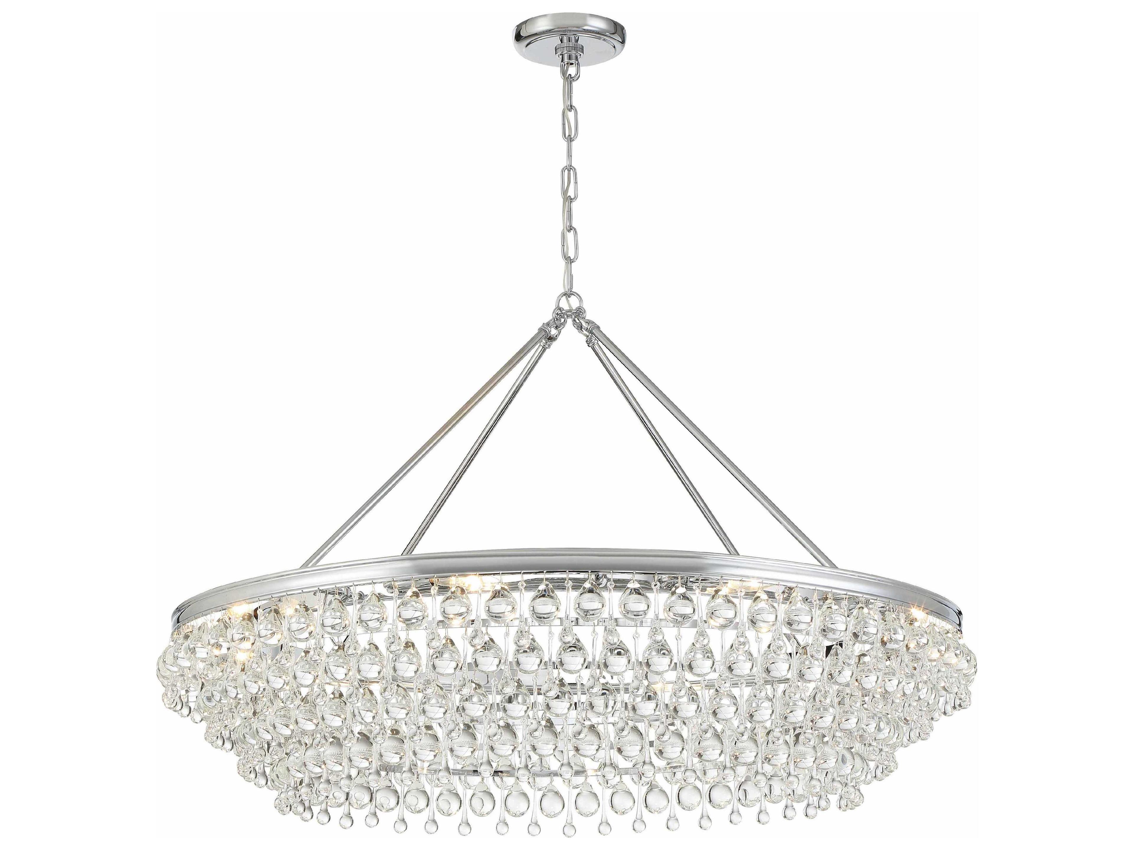 Calypso 8-Light Polished Chrome Glass Candelabra Chandelier