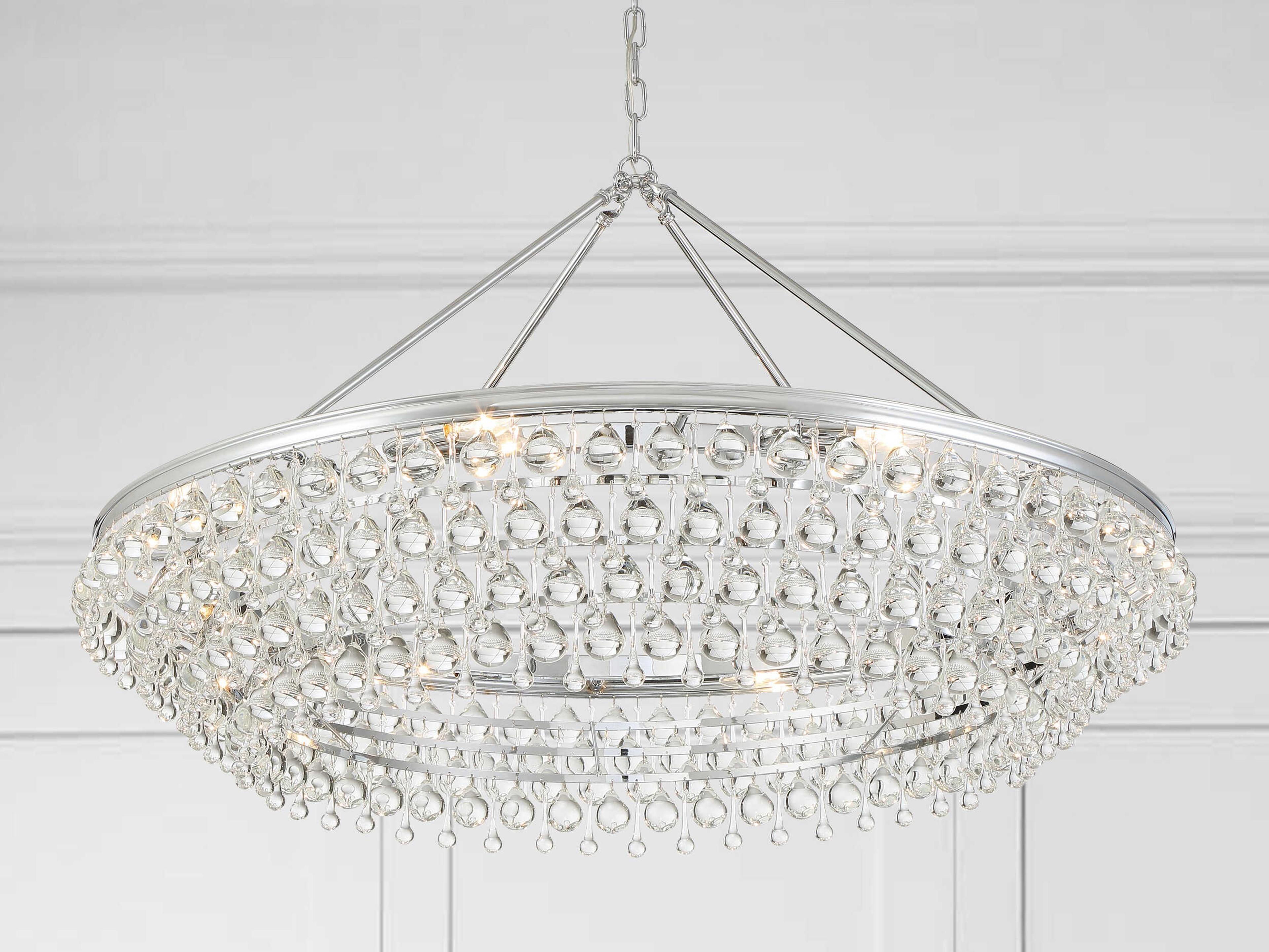 Crystorama Calypso 8-Light Polished Chrome Glass Candelabra Chandelier