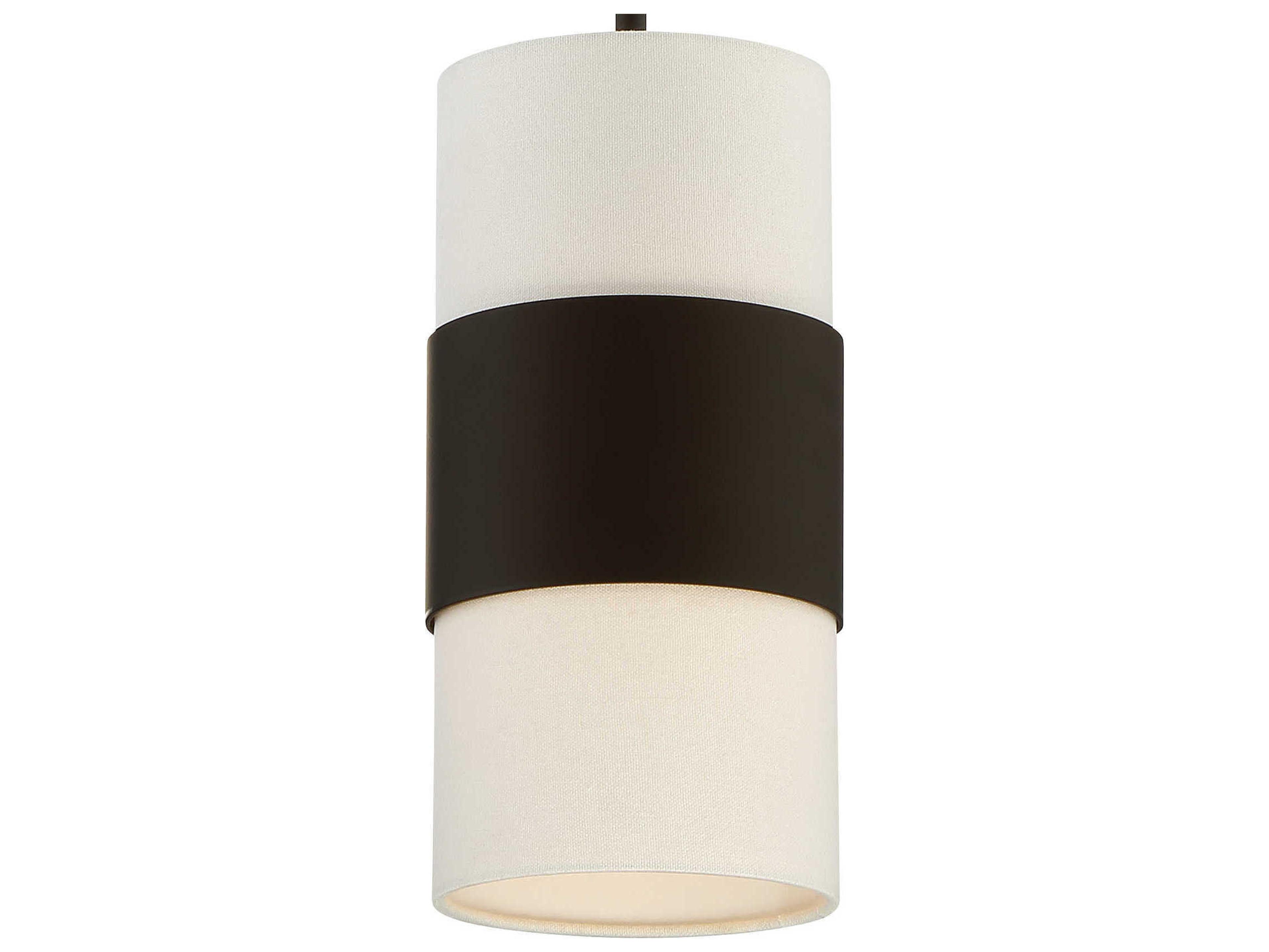 Crystorama Grayson 1-Light Dark Bronze Cylinder Mini Pendant