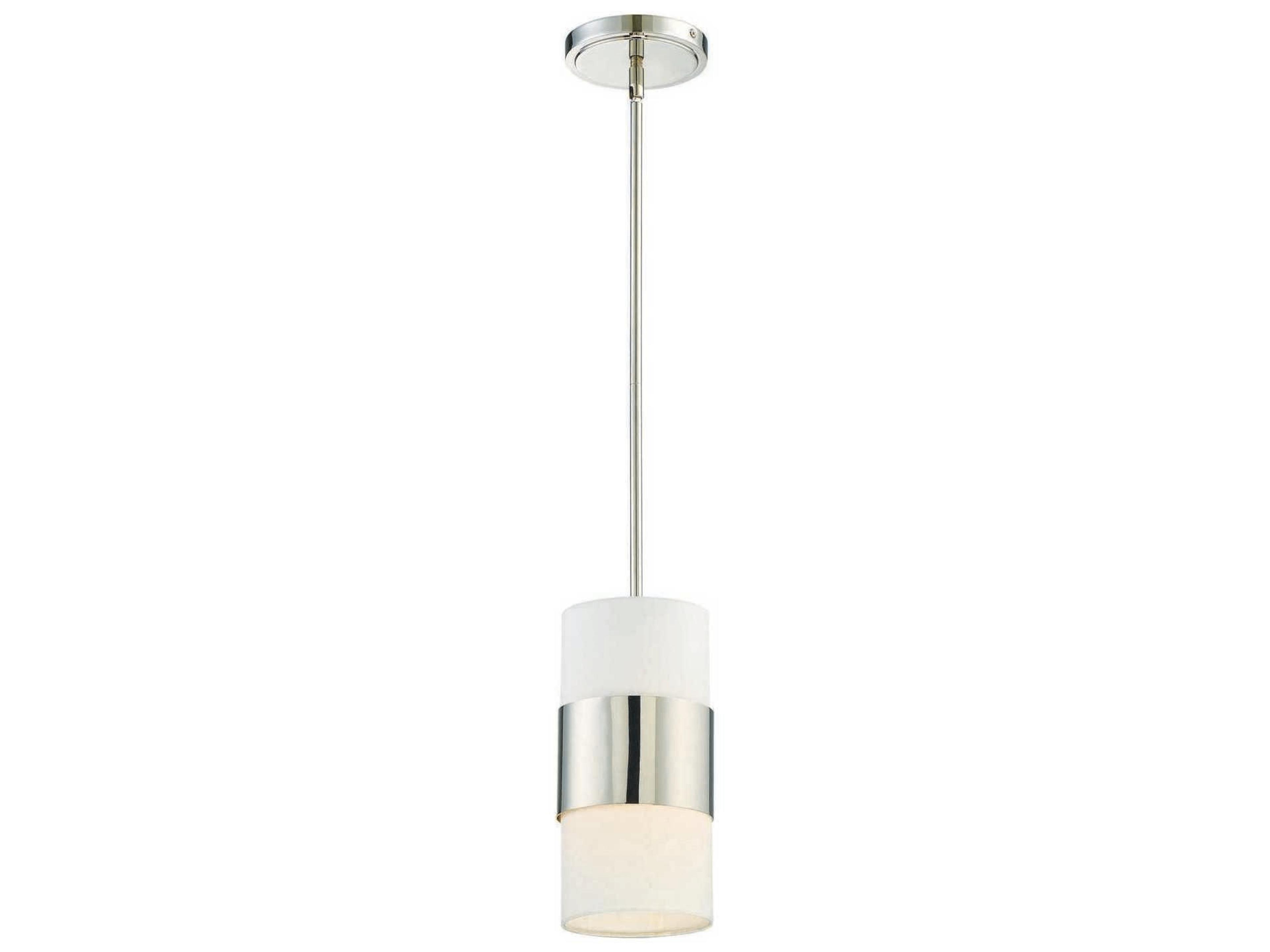 Grayson 1-Light Polished Nickel Cylinder Mini Pendant