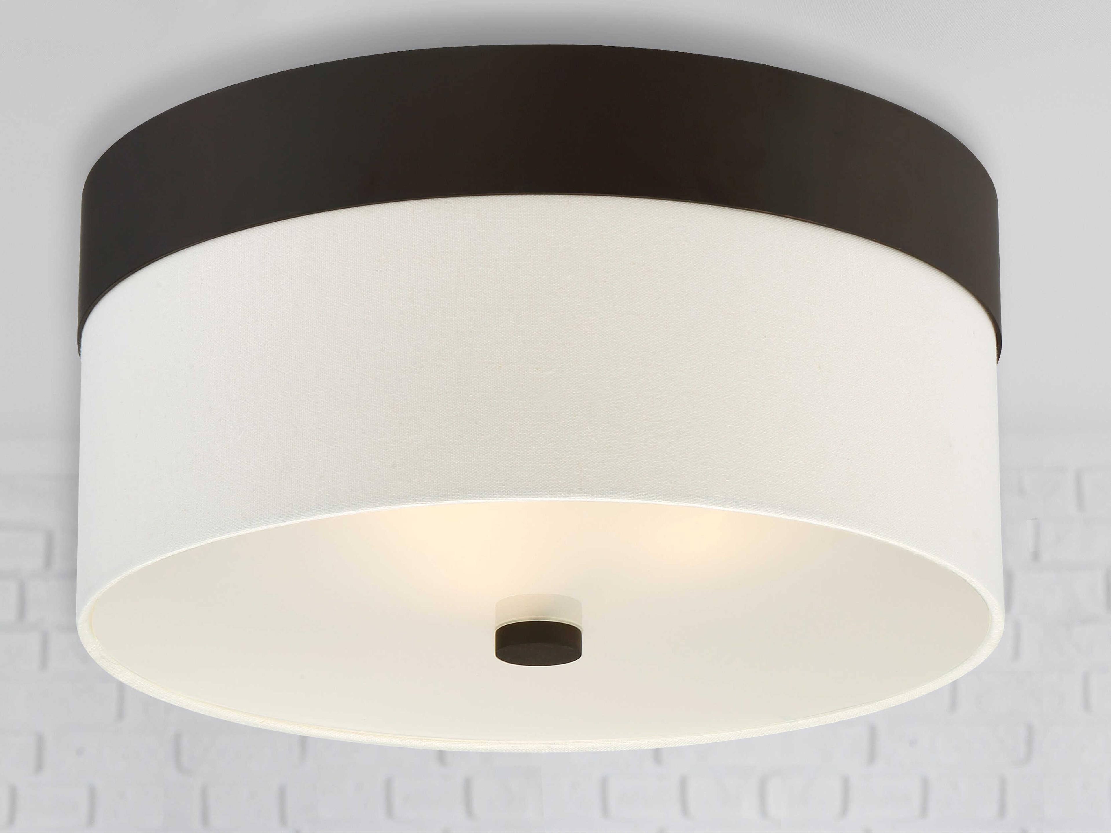 Crystorama Grayson 3-Light Dark Bronze Drum Flush Mount