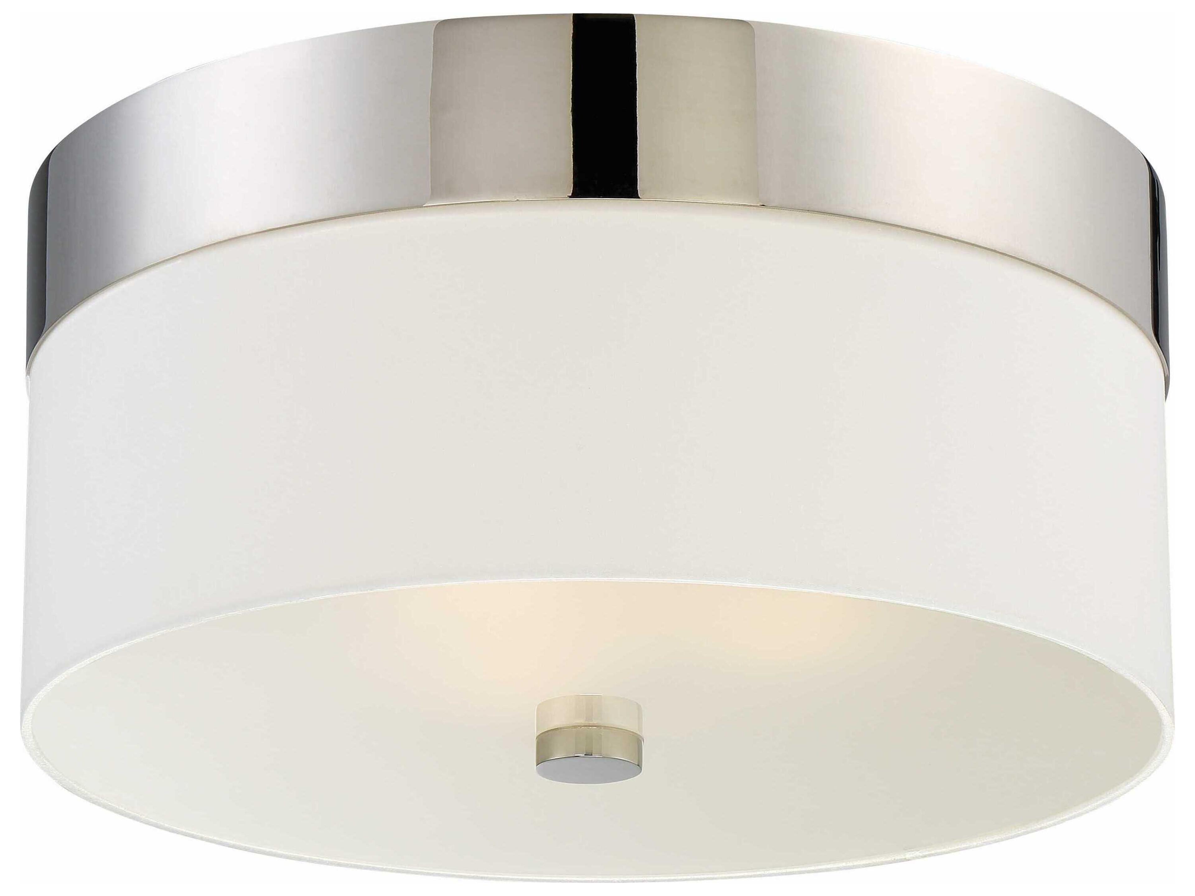 Grayson 3-Light Polished Nickel Drum Flush Mount