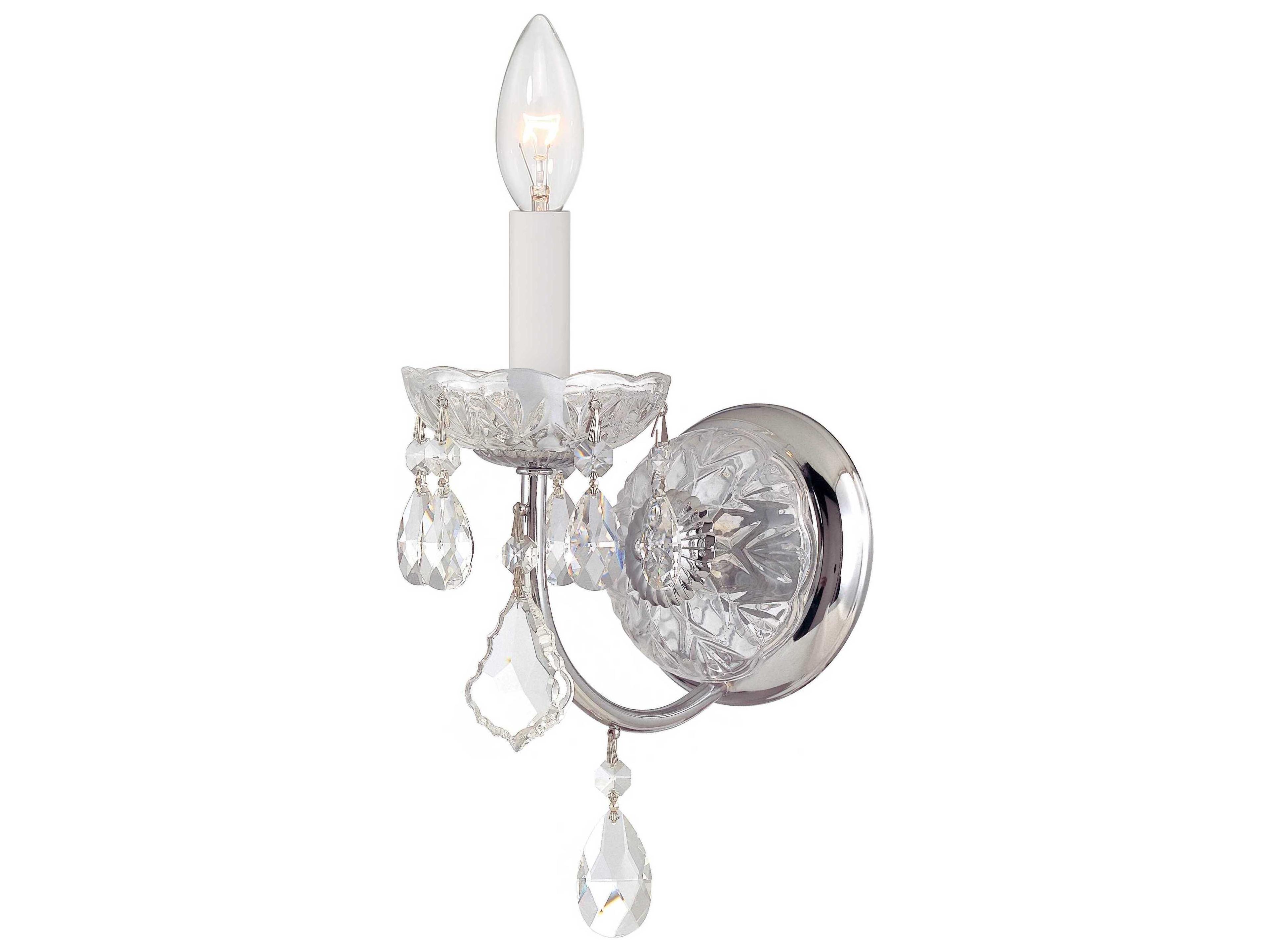 Imperial 1-Light Polished Chrome Crystal Wall Sconce