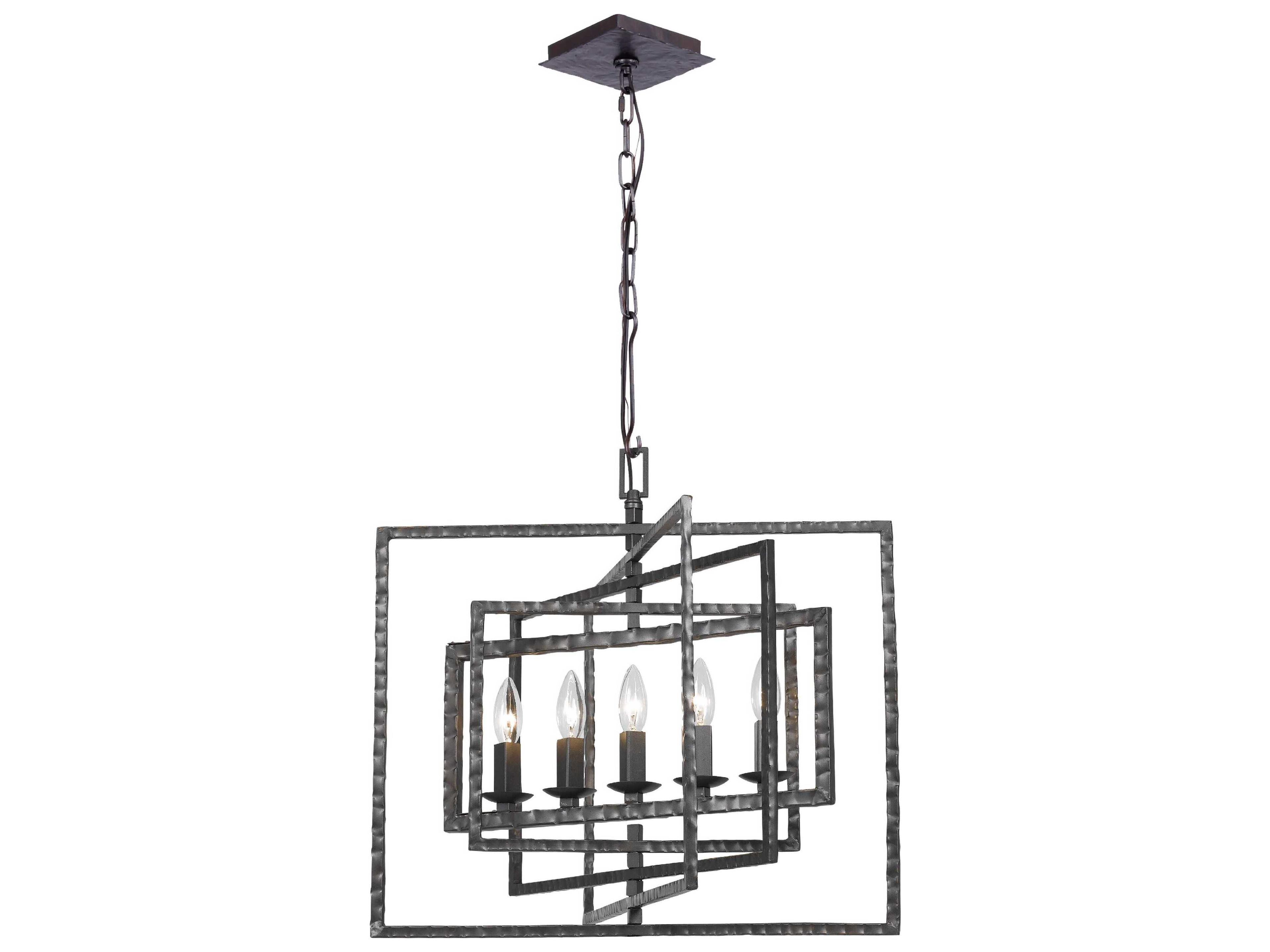 Capri 5-Light Raw Steel Candelabra Chandelier