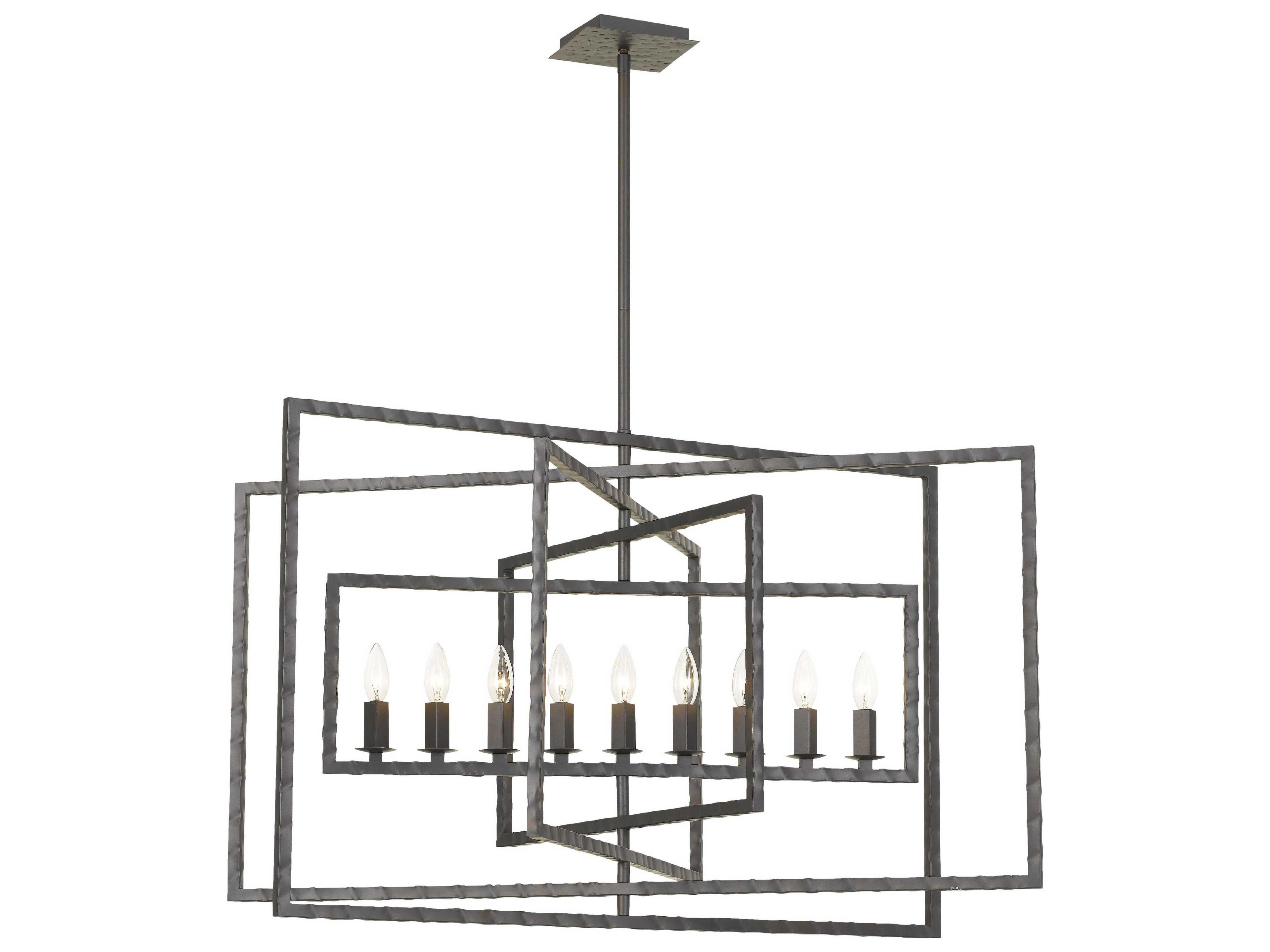 Capri 9-Light Raw Steel Candelabra Chandelier