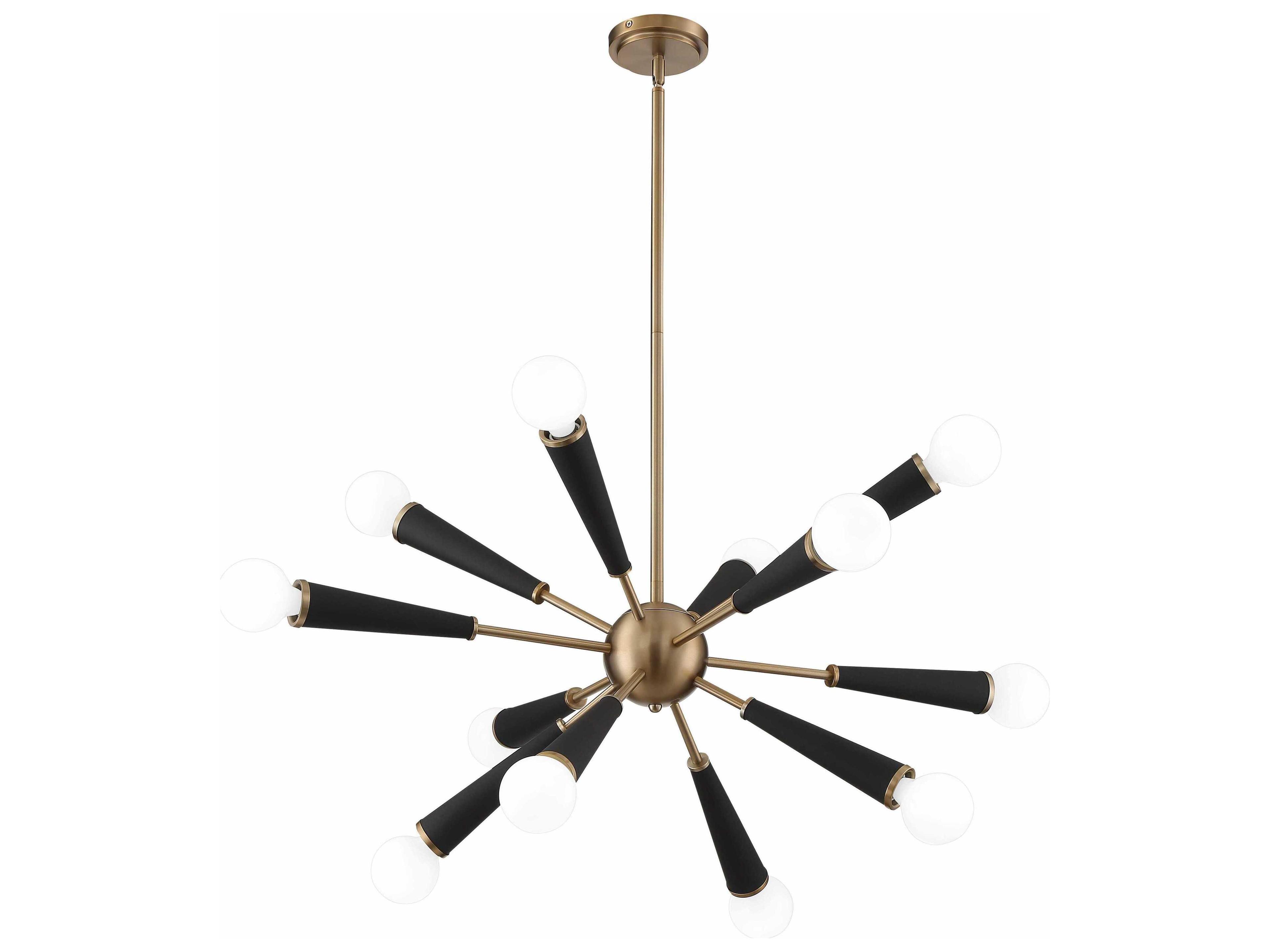 Crystorama Zodiac 12-Light Aged Brass Sputnik Pendant