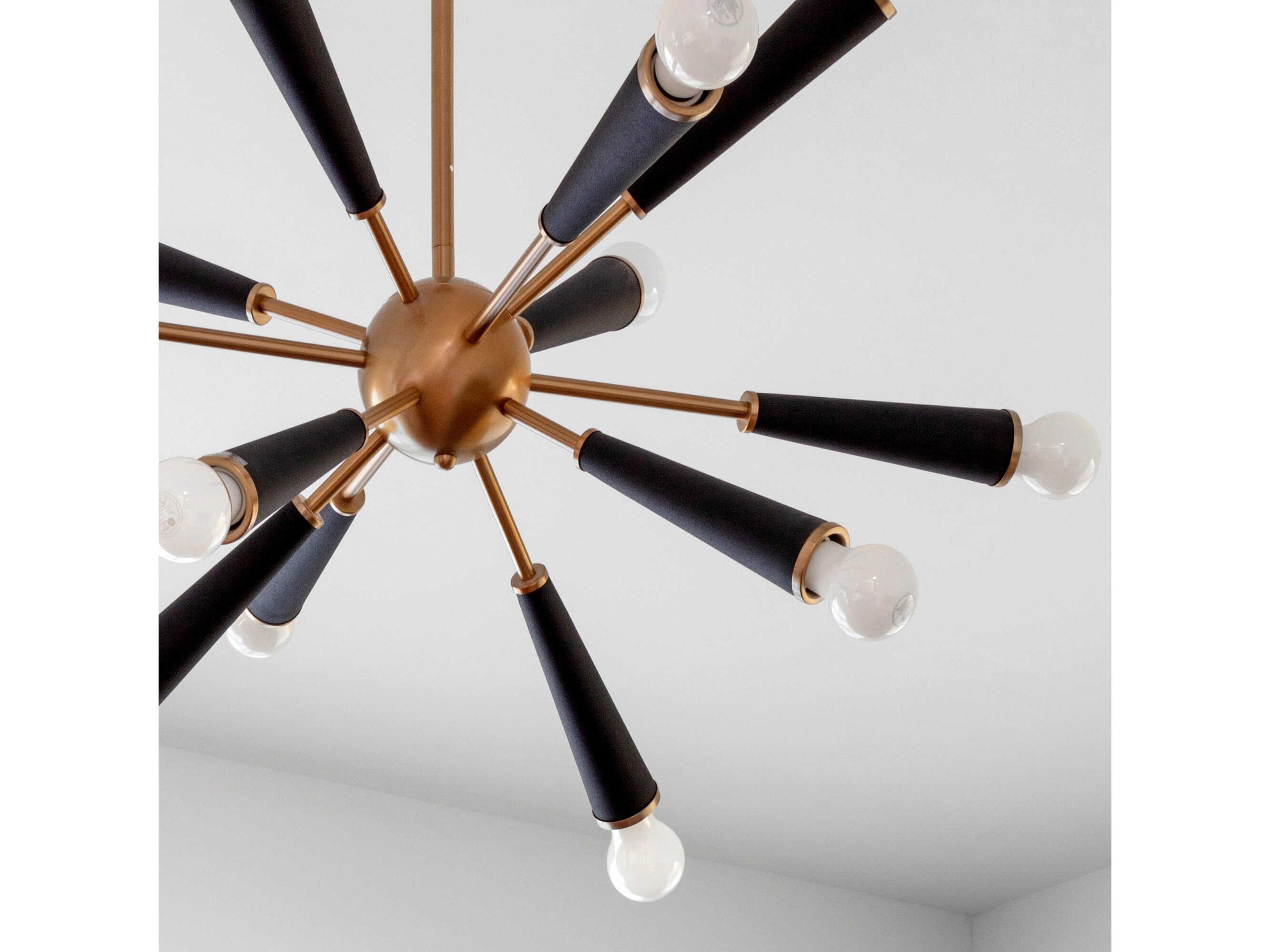 Crystorama Zodiac 12-Light Aged Brass Sputnik Pendant