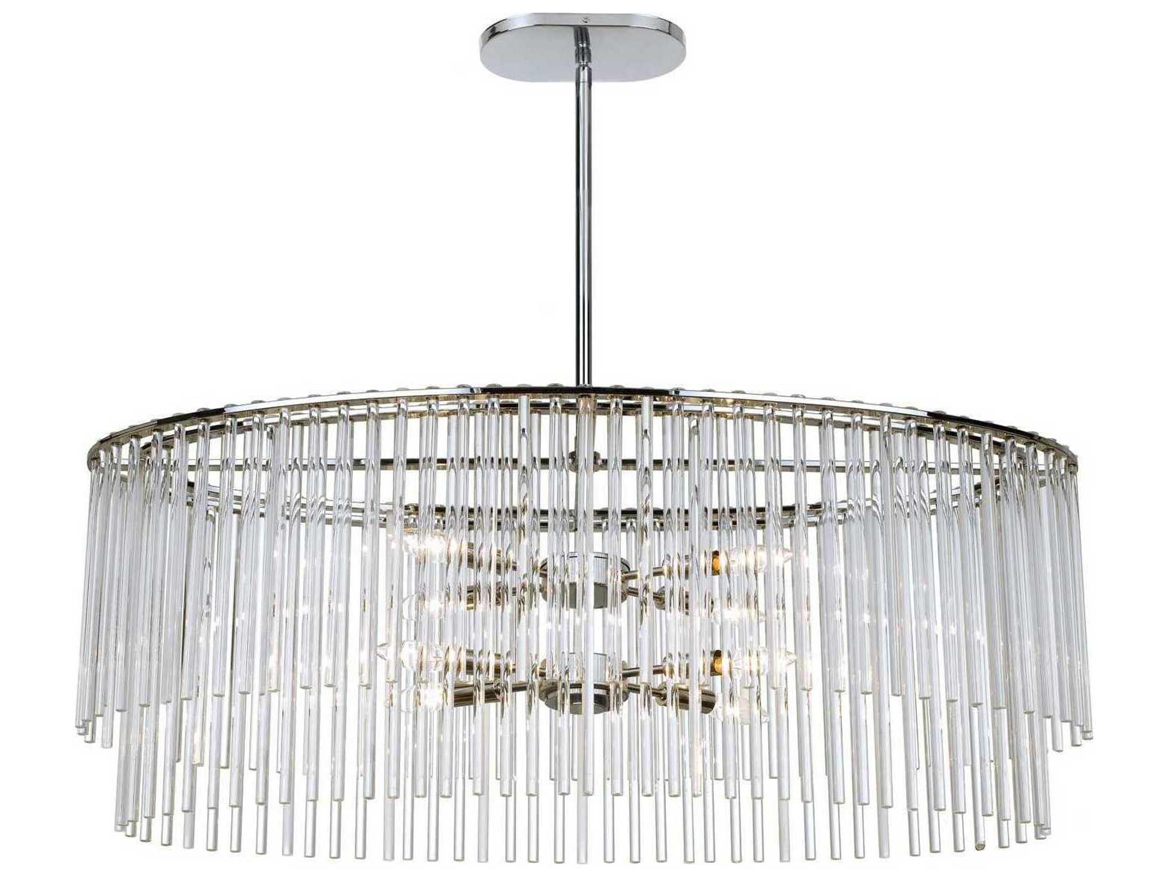 Bleecker 8-Light Polished Chrome Crystal Glass Linear Island Pendant