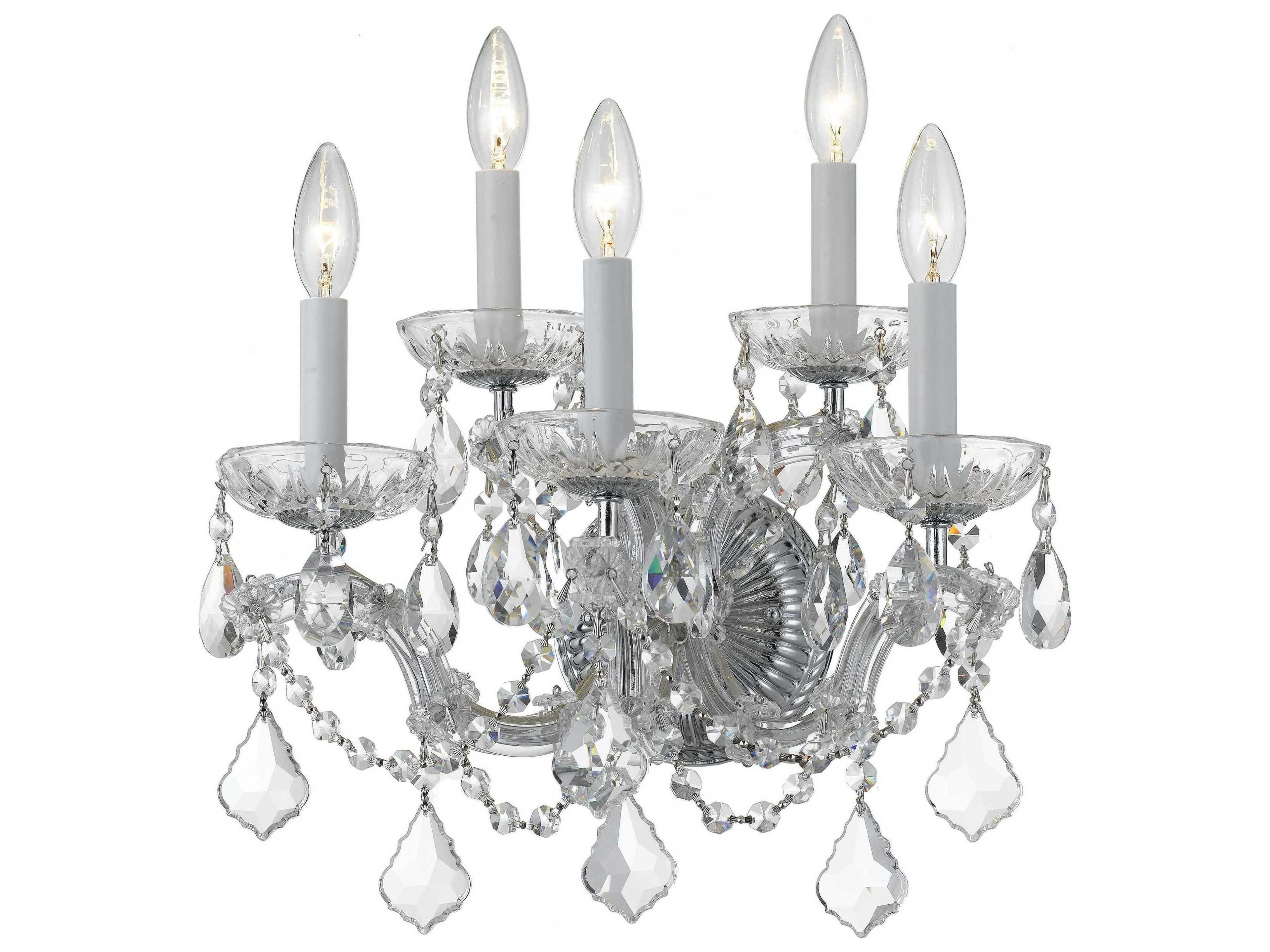 Maria Theresa 5-Light Chrome Crystal Wall Sconce
