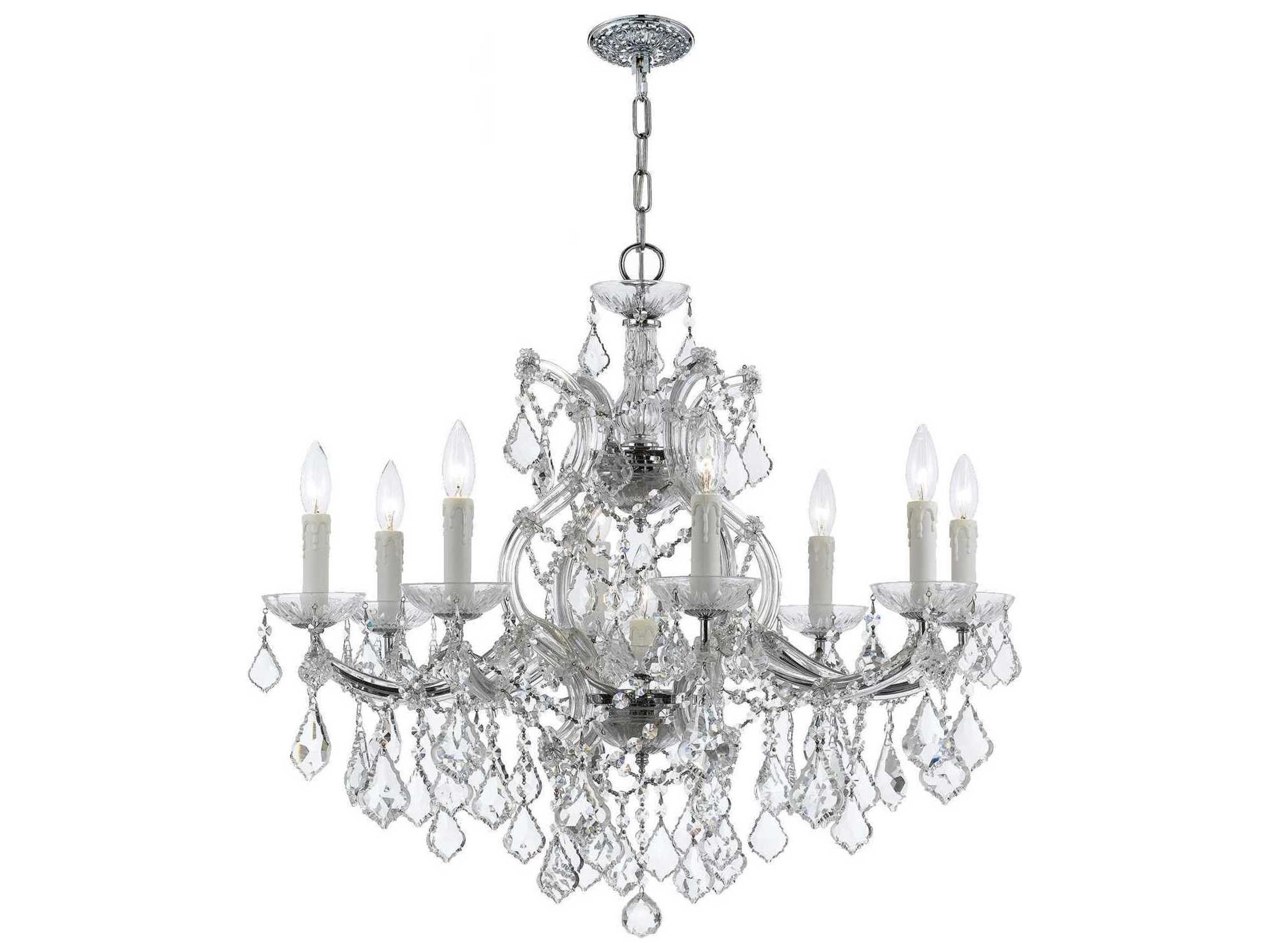 Maria Theresa 9-Light Chrome Crystal Candelabra Chandelier