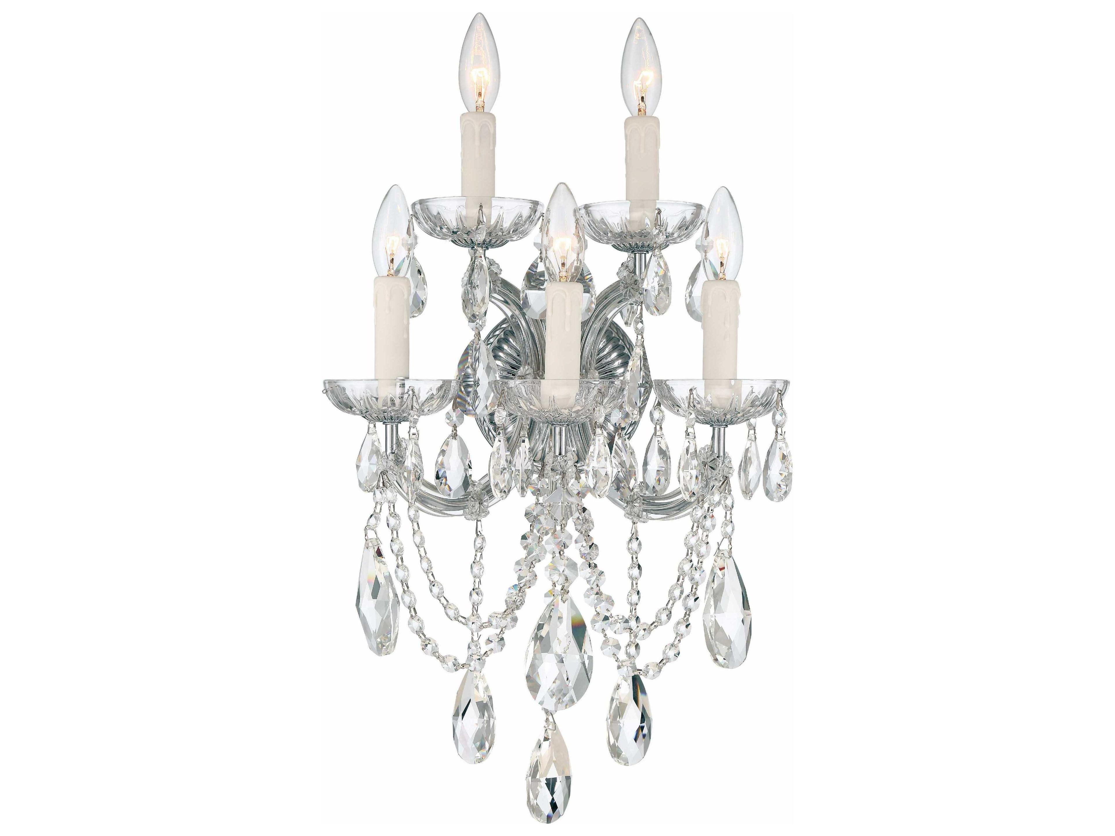 Maria Theresa 5-Light Chrome Crystal Wall Sconce