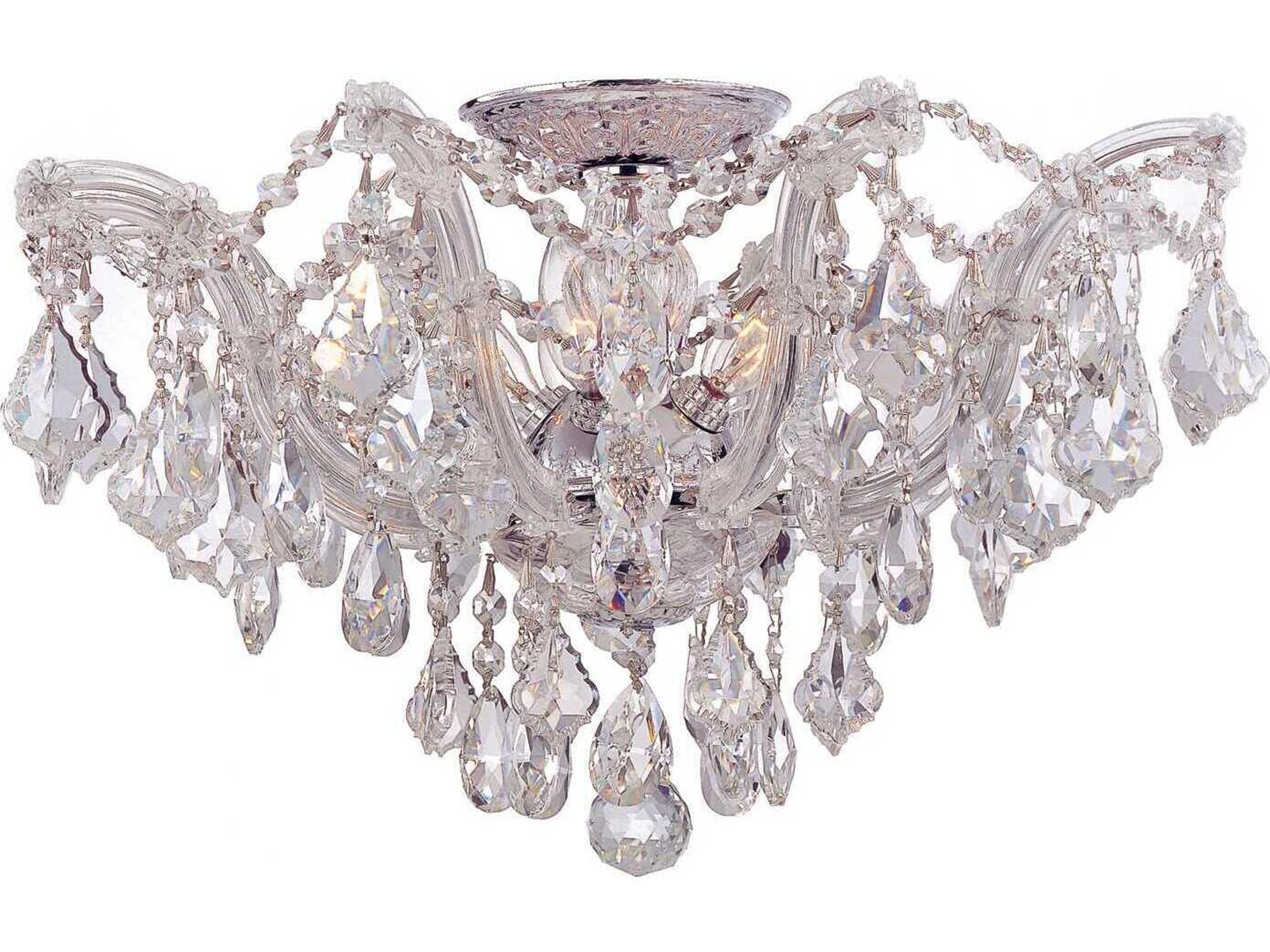 Maria Theresa 5-Light Chrome Glass Semi Flush Mount