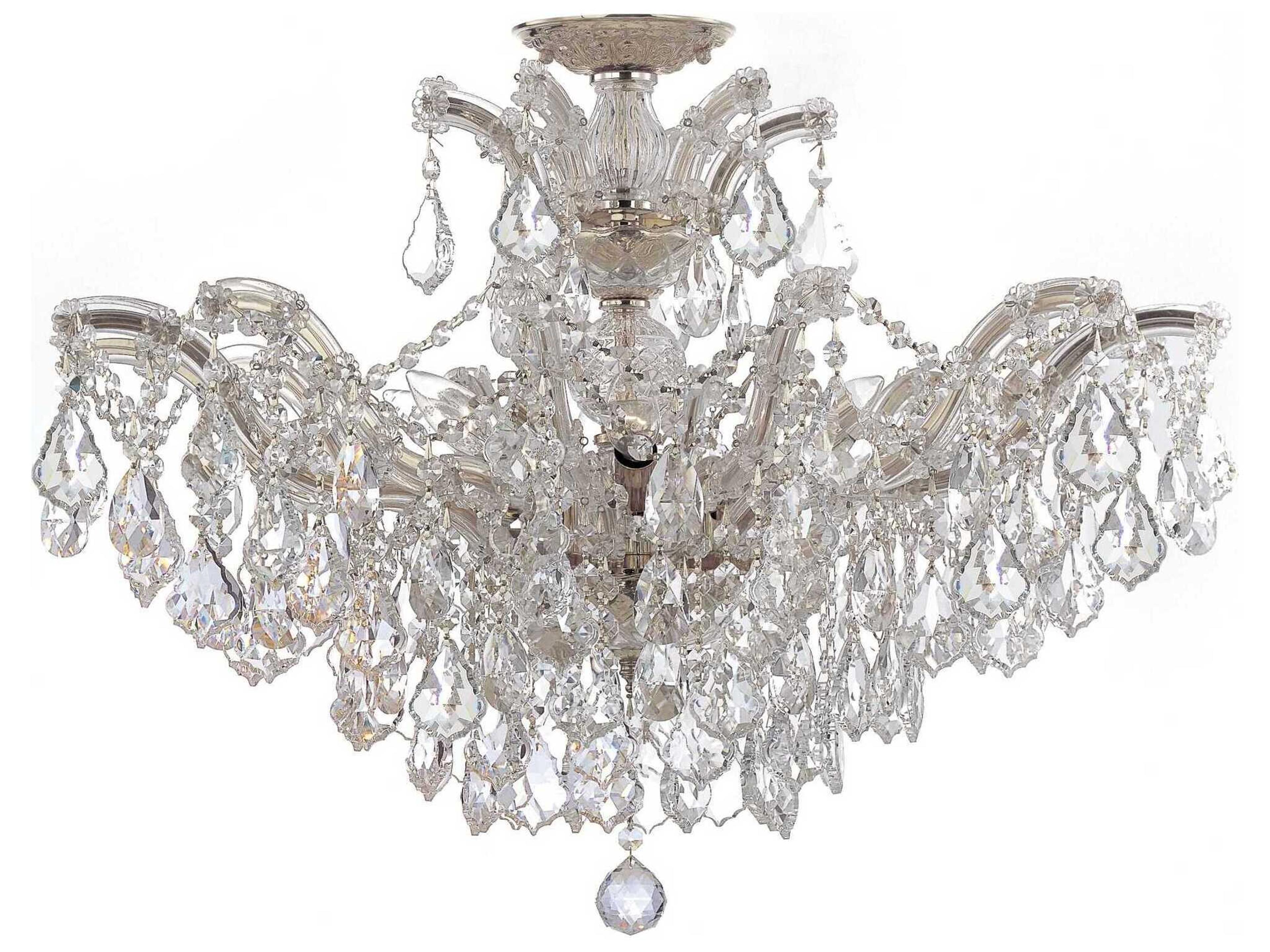 Maria Theresa 6-Light Chrome Crystal Semi Flush Mount