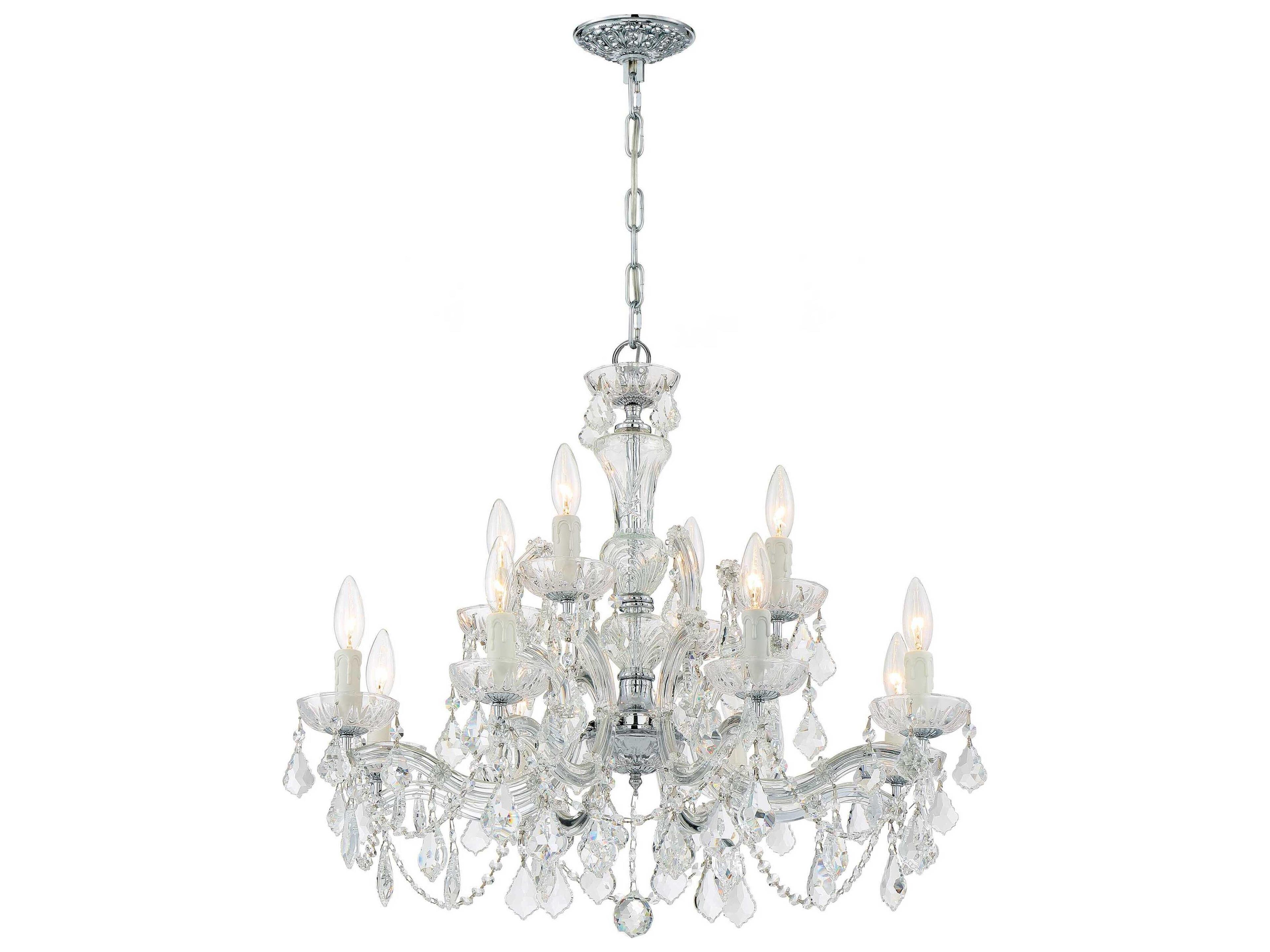 Maria Theresa 12-Light Chrome Crystal Candelabra Chandelier