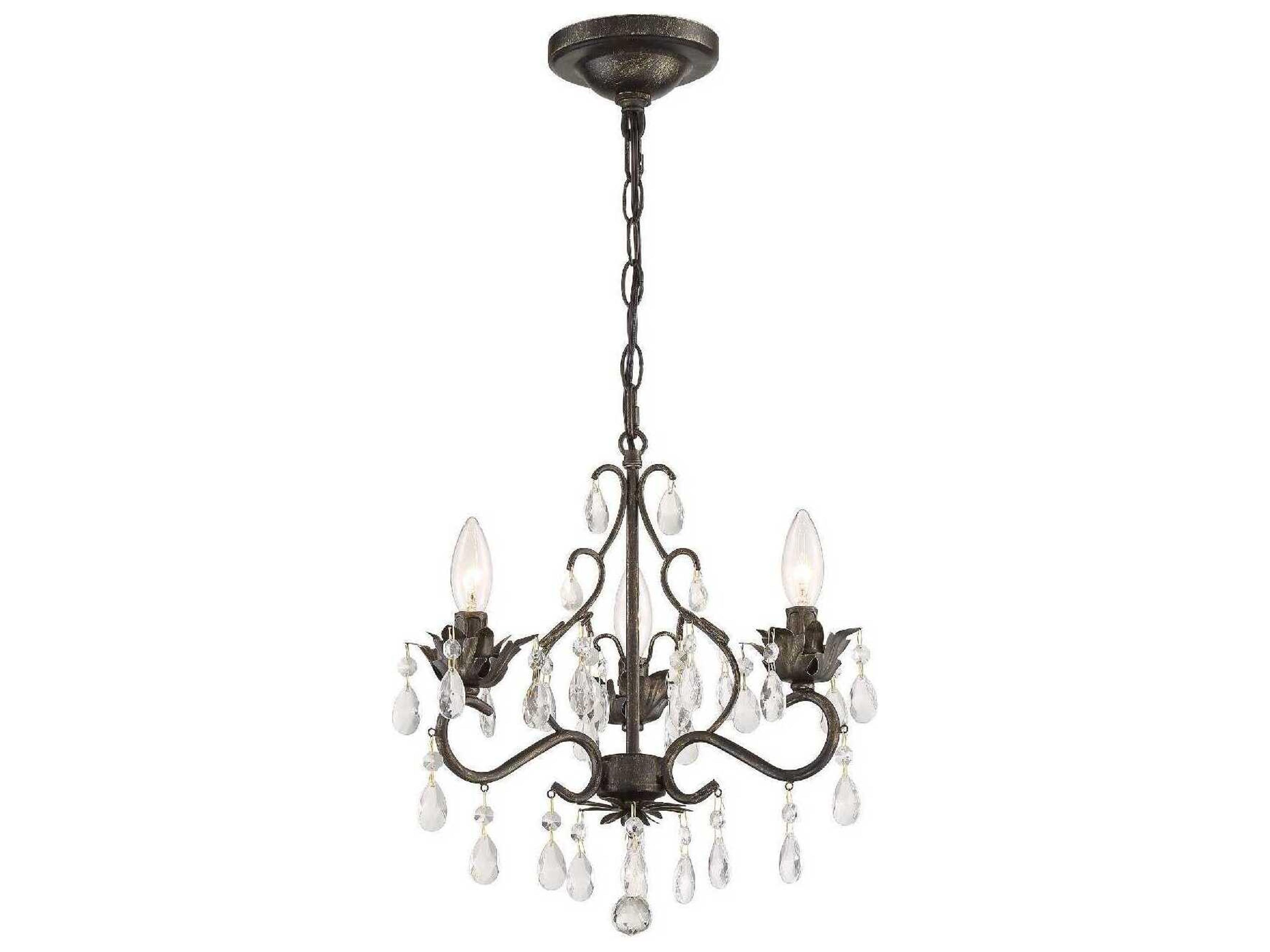 Crystorama Paris Market 3-Light English Bronze Crystal Candelabra Chandelier