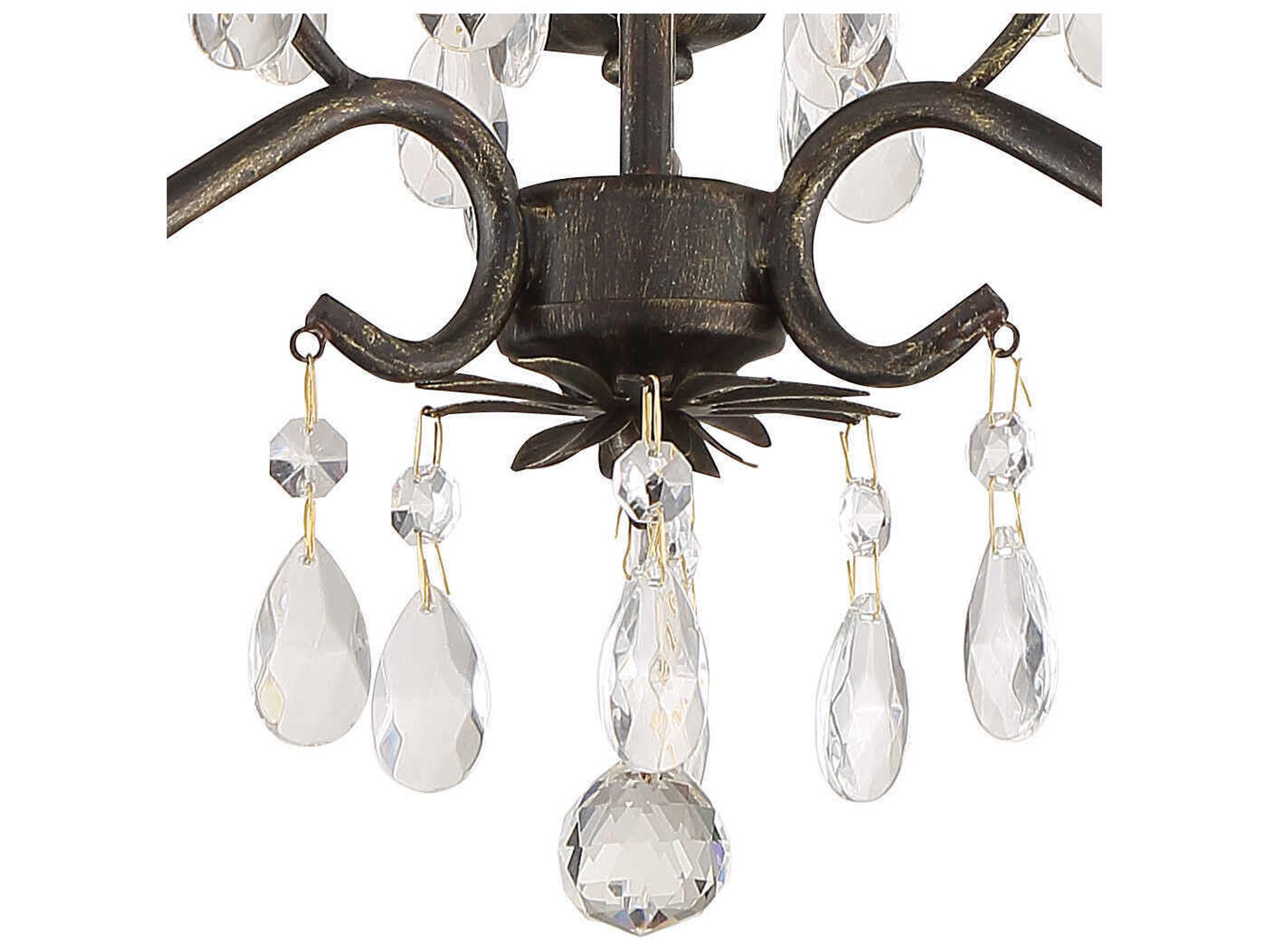 Crystorama Paris Market 3-Light English Bronze Crystal Candelabra Chandelier