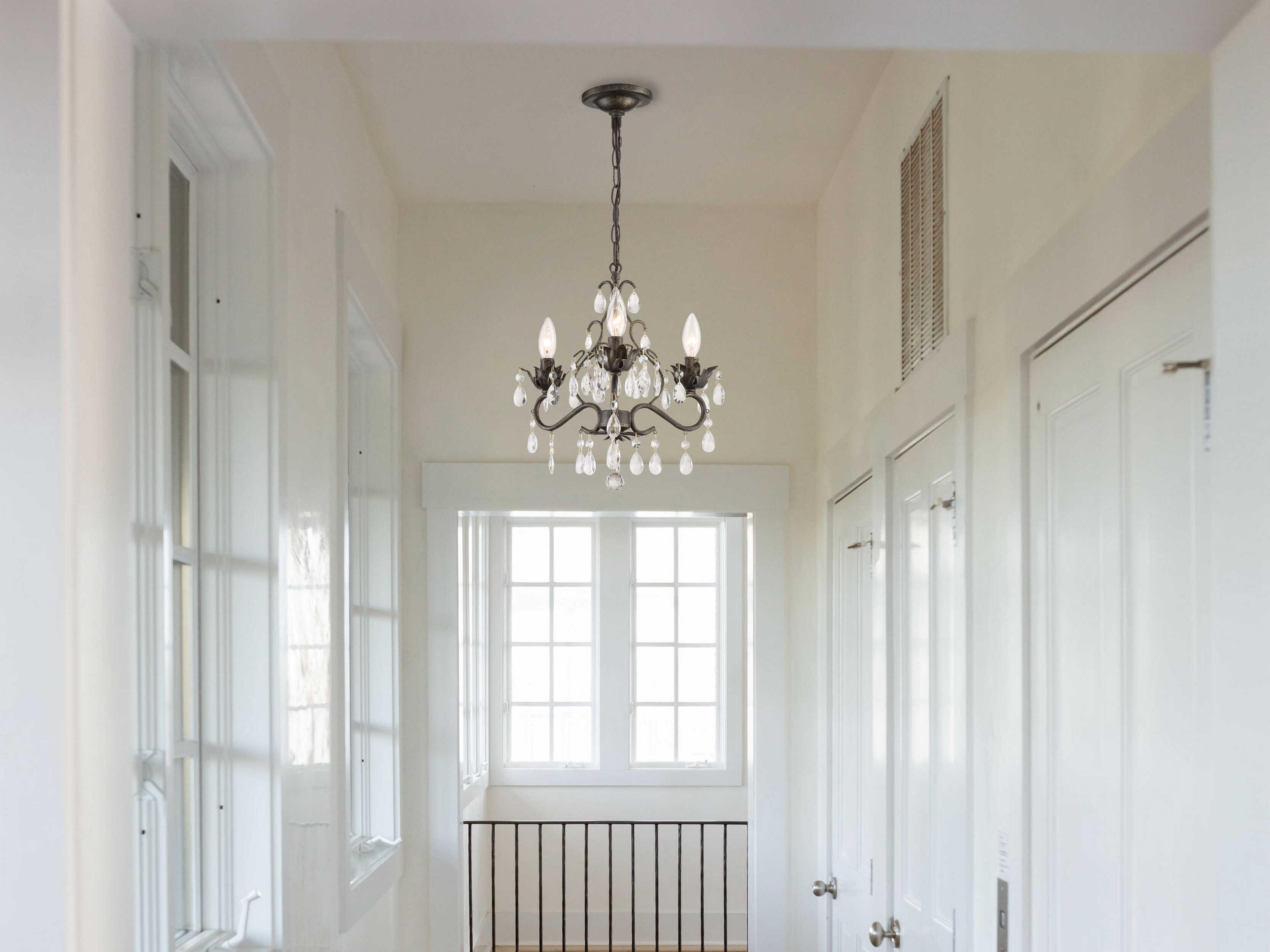 Crystorama Paris Market 3-Light English Bronze Crystal Candelabra Chandelier