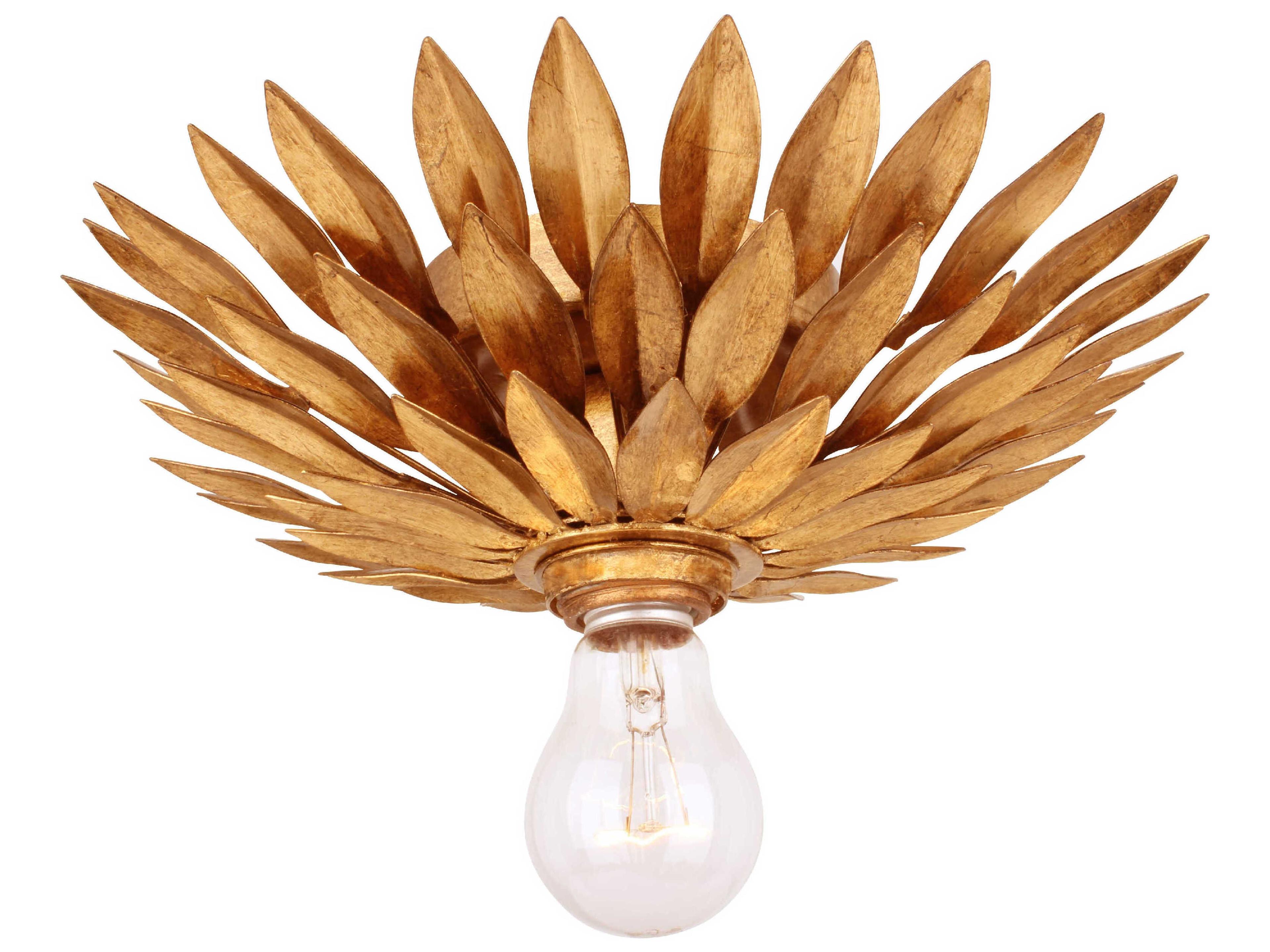 Crystorama Broche 1-Light Copper Semi Flush Mount