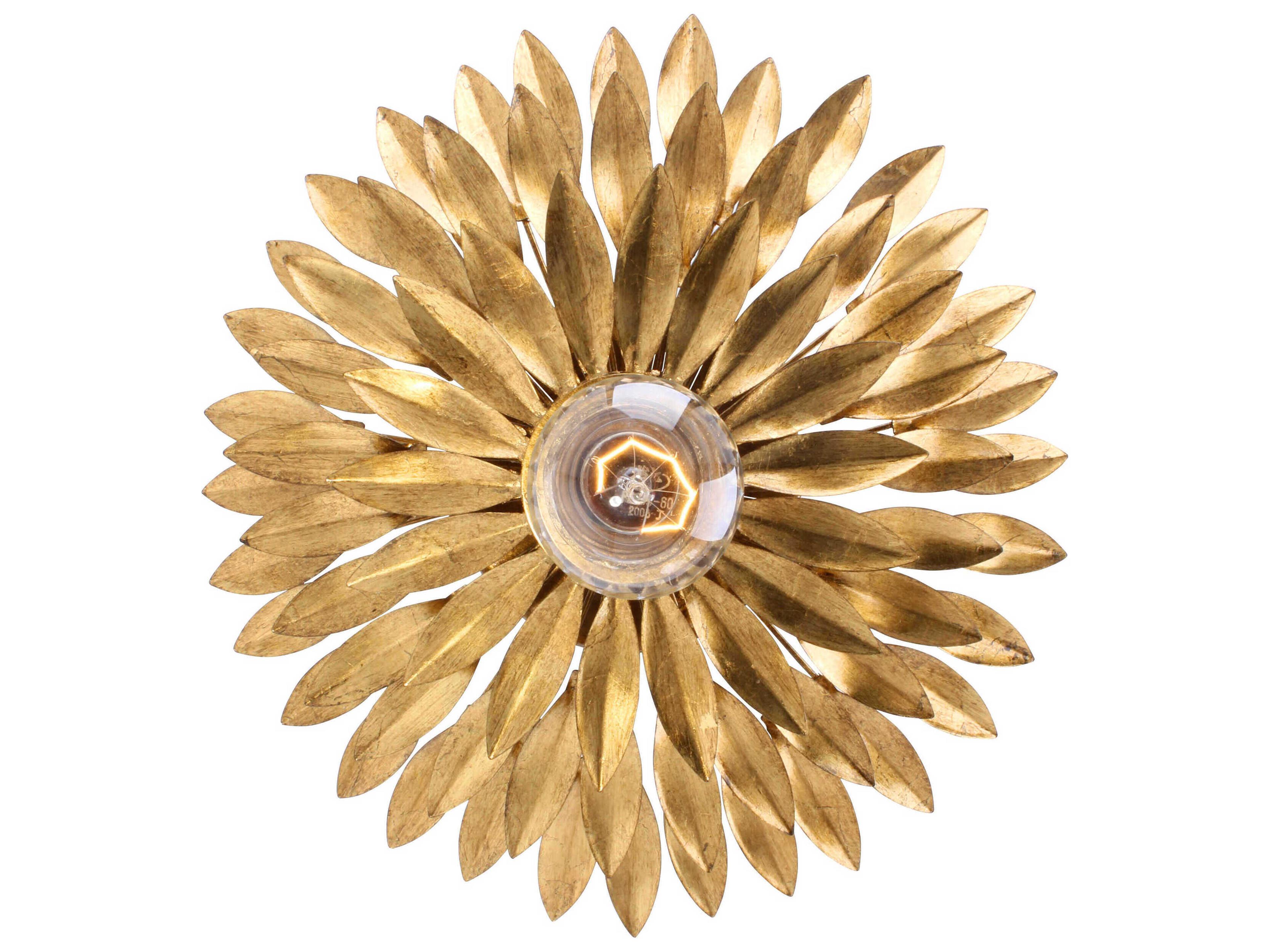 Crystorama Broche 1-Light Antique Gold Wall Sconce