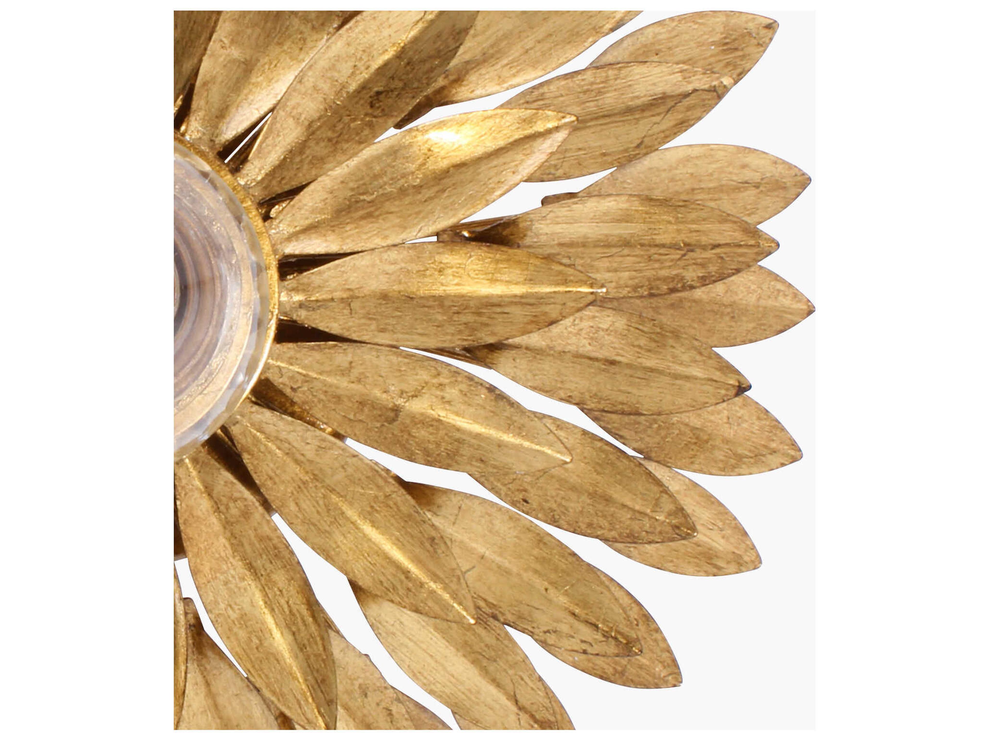 Crystorama Broche 1-Light Antique Gold Wall Sconce