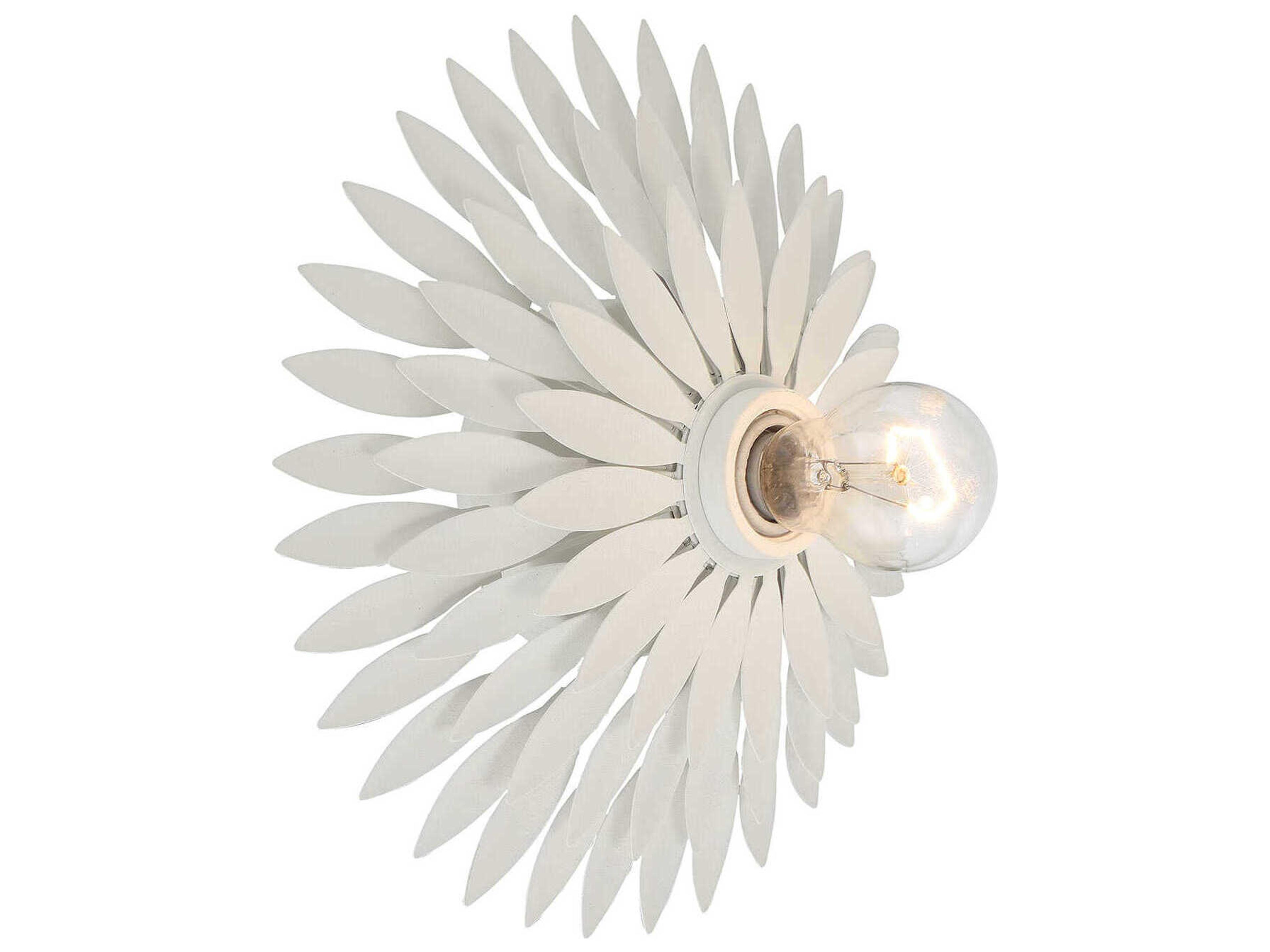 Crystorama Broche 1-Light Matte White Wall Sconce