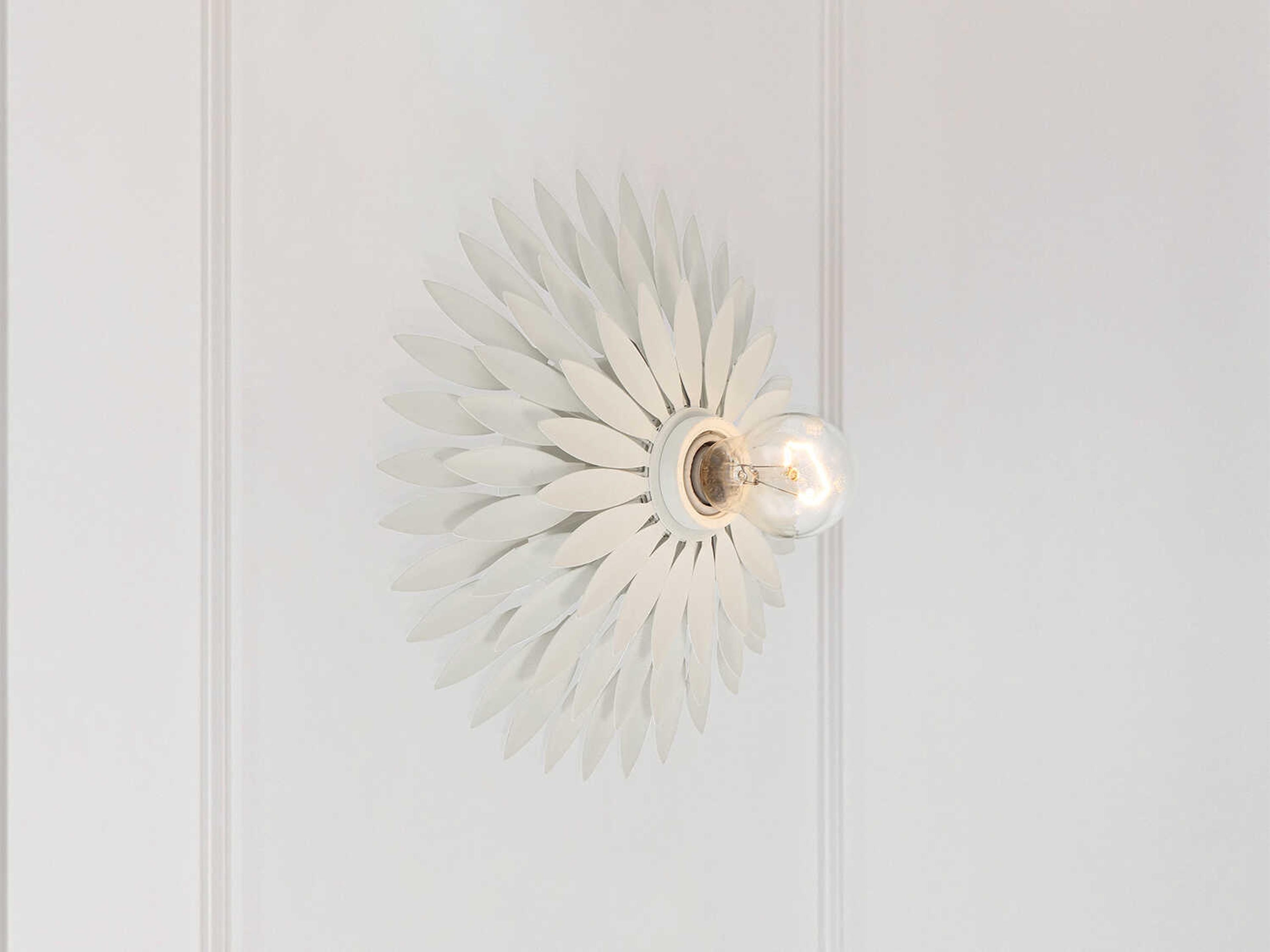 Crystorama Broche 1-Light Matte White Wall Sconce