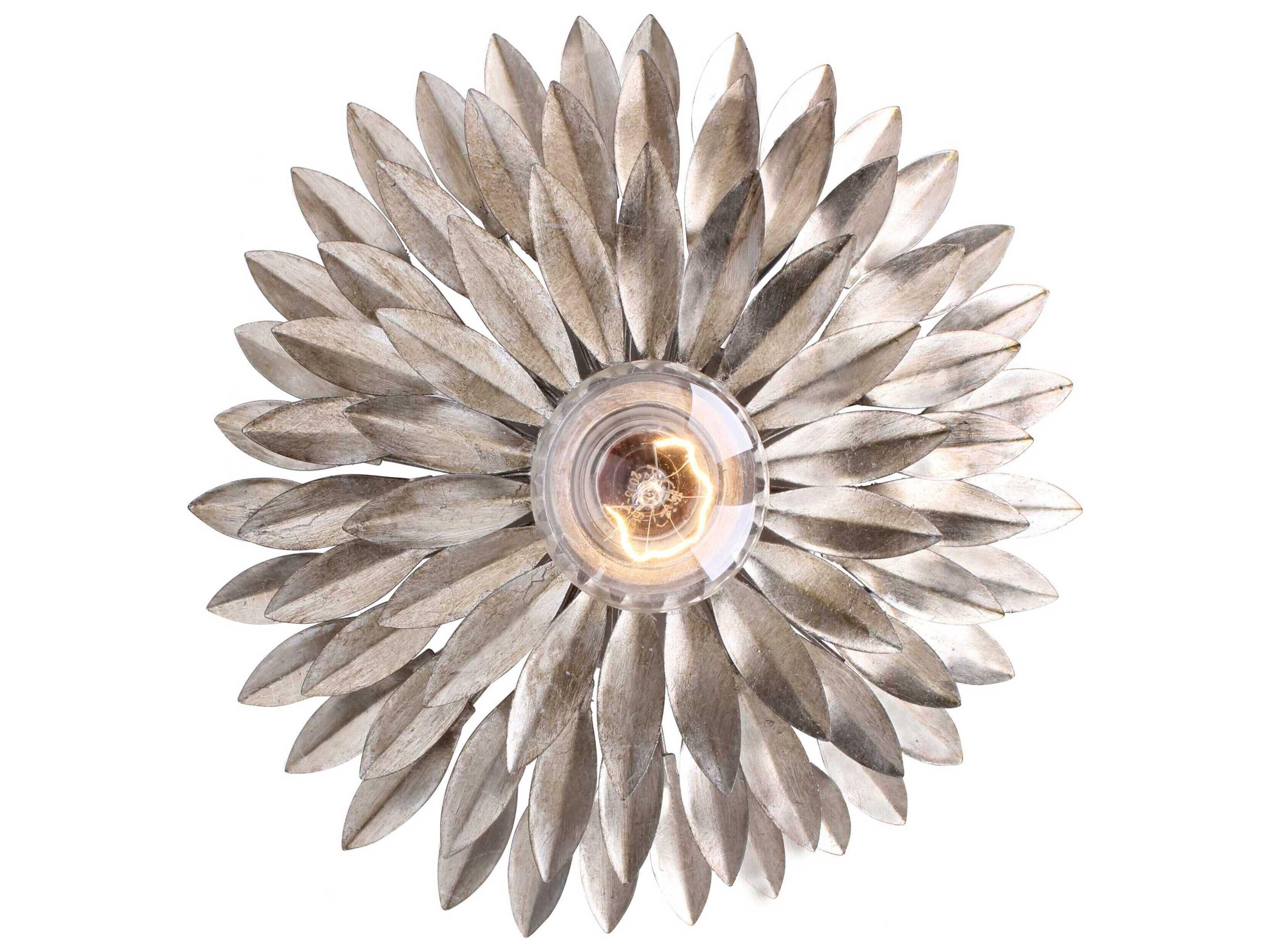 Broche 1-Light Antique Silver Wall Sconce