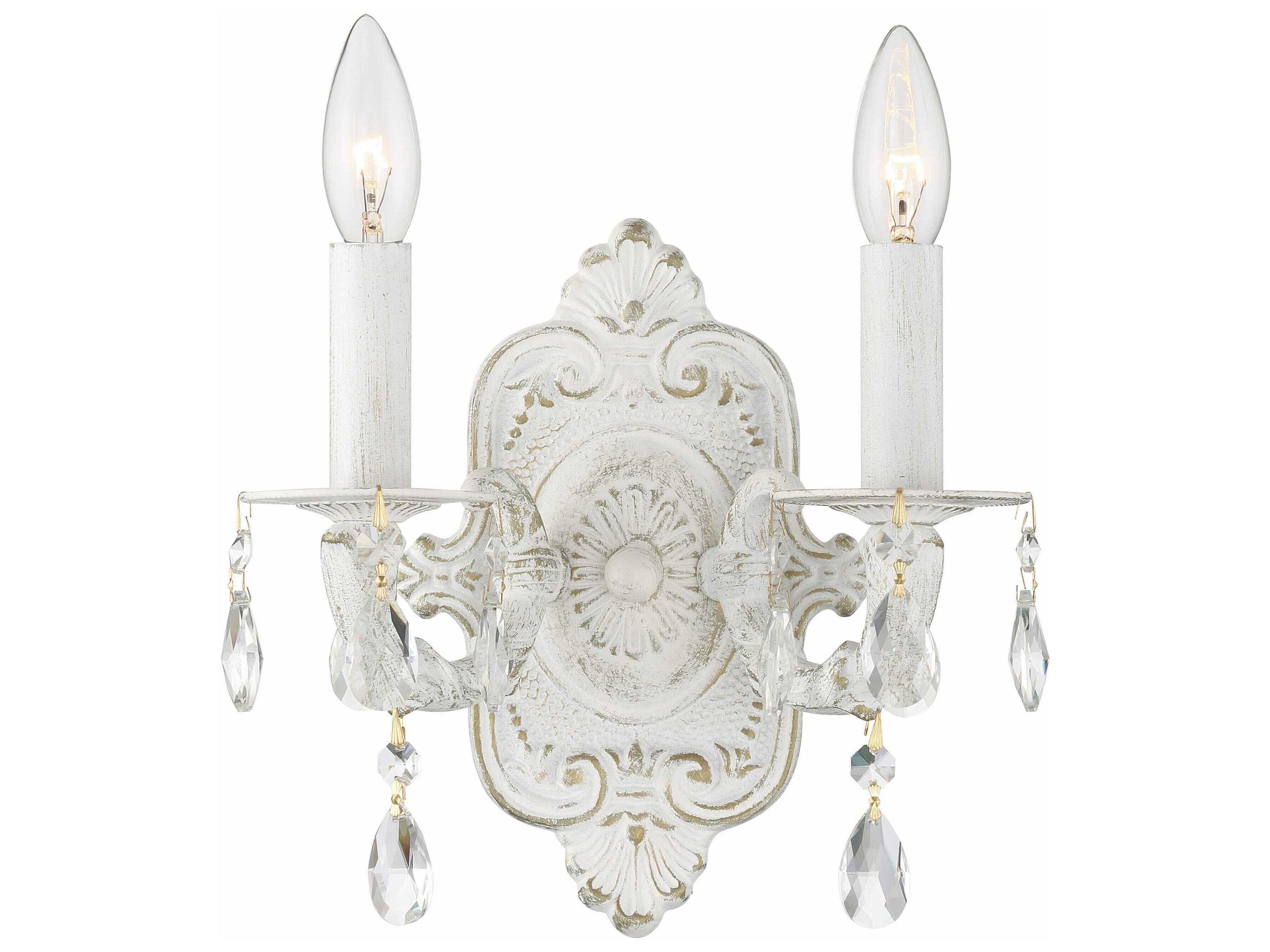 Paris Market 2-Light White Crystal Wall Sconce