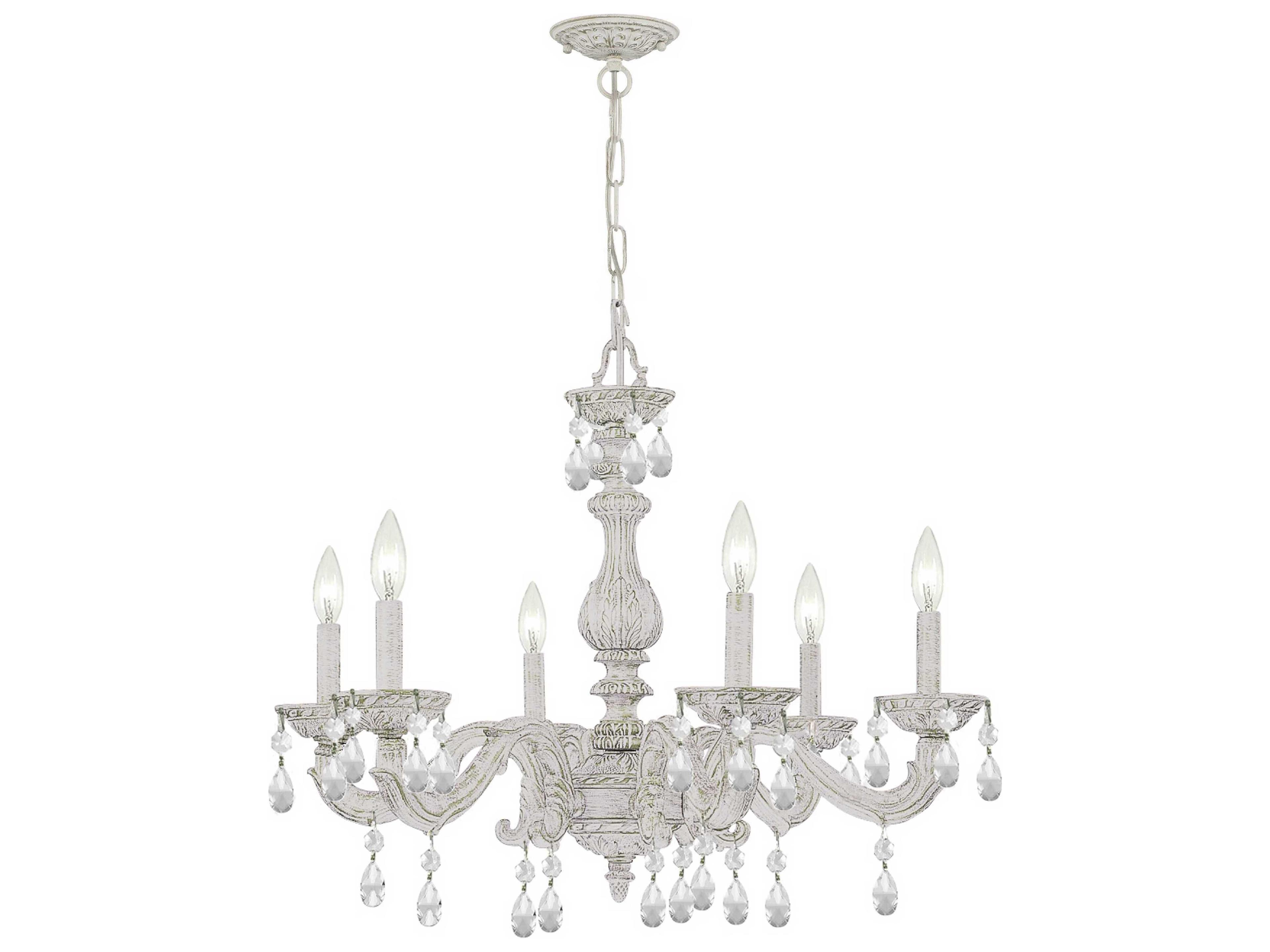 Paris Market 6-Light White Crystal Candelabra Chandelier