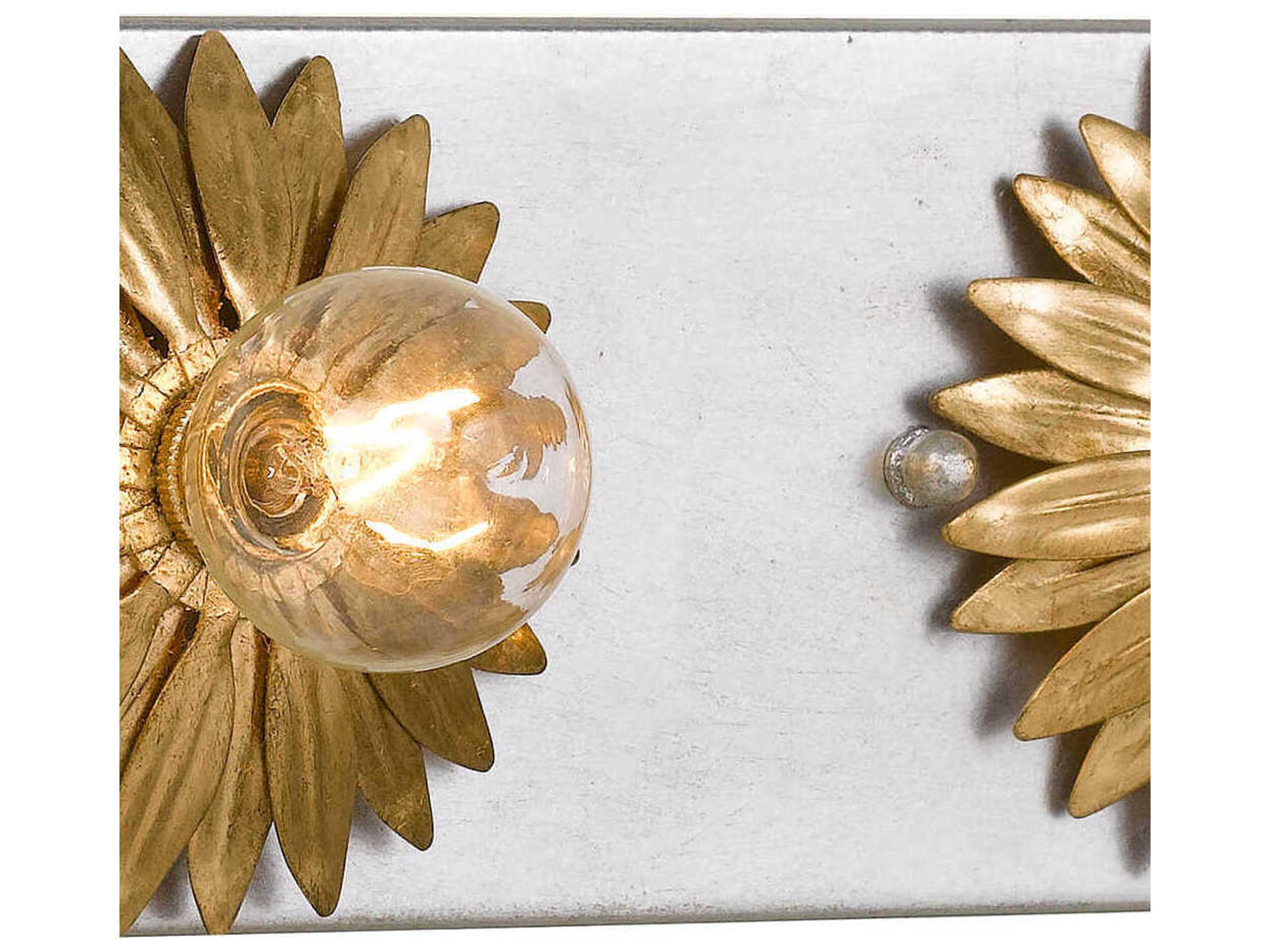 Crystorama Broche 3-Light Antique Gold Silver Vanity Light