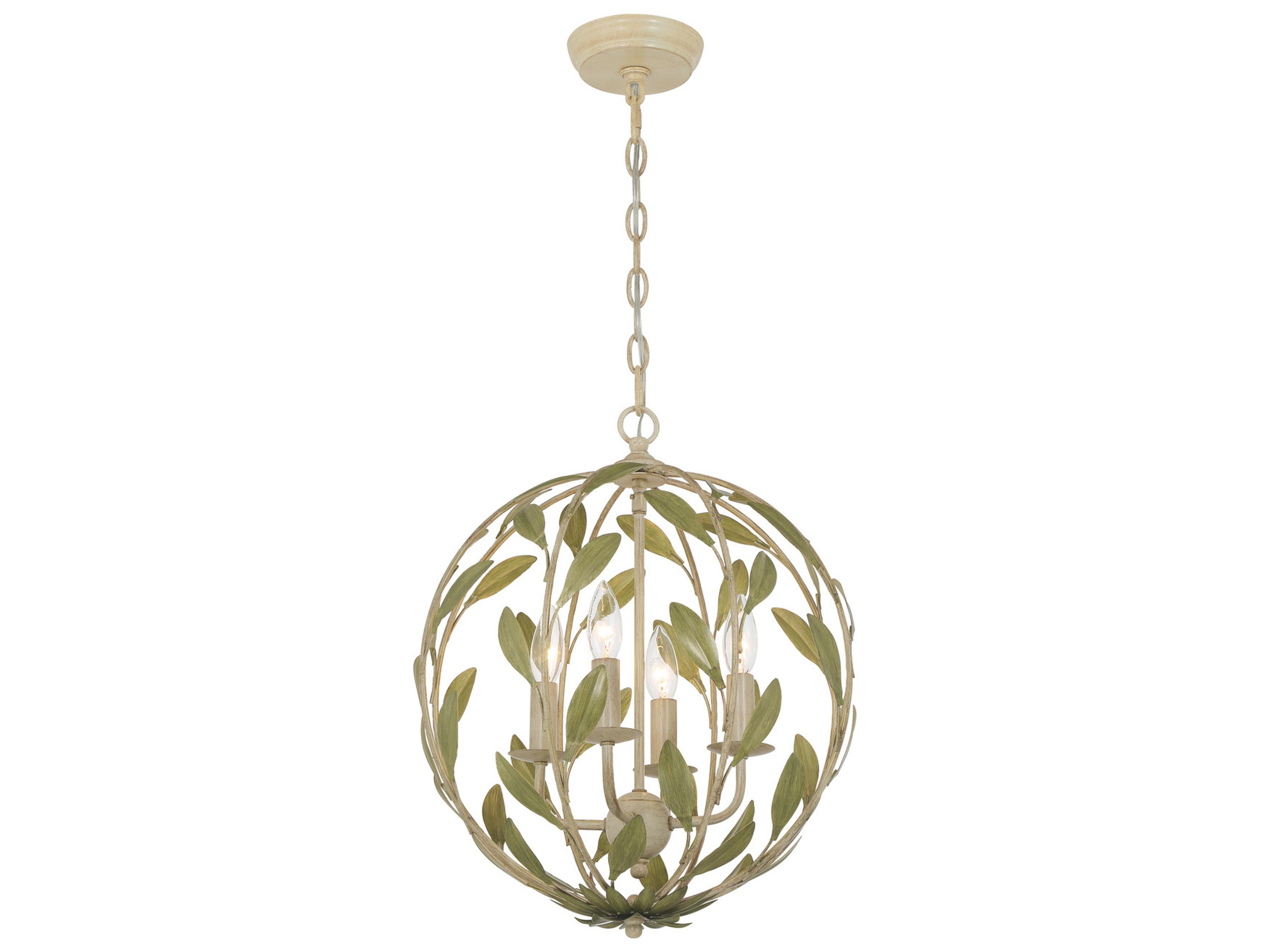 Crystorama Broche 4-Light Green Pendant