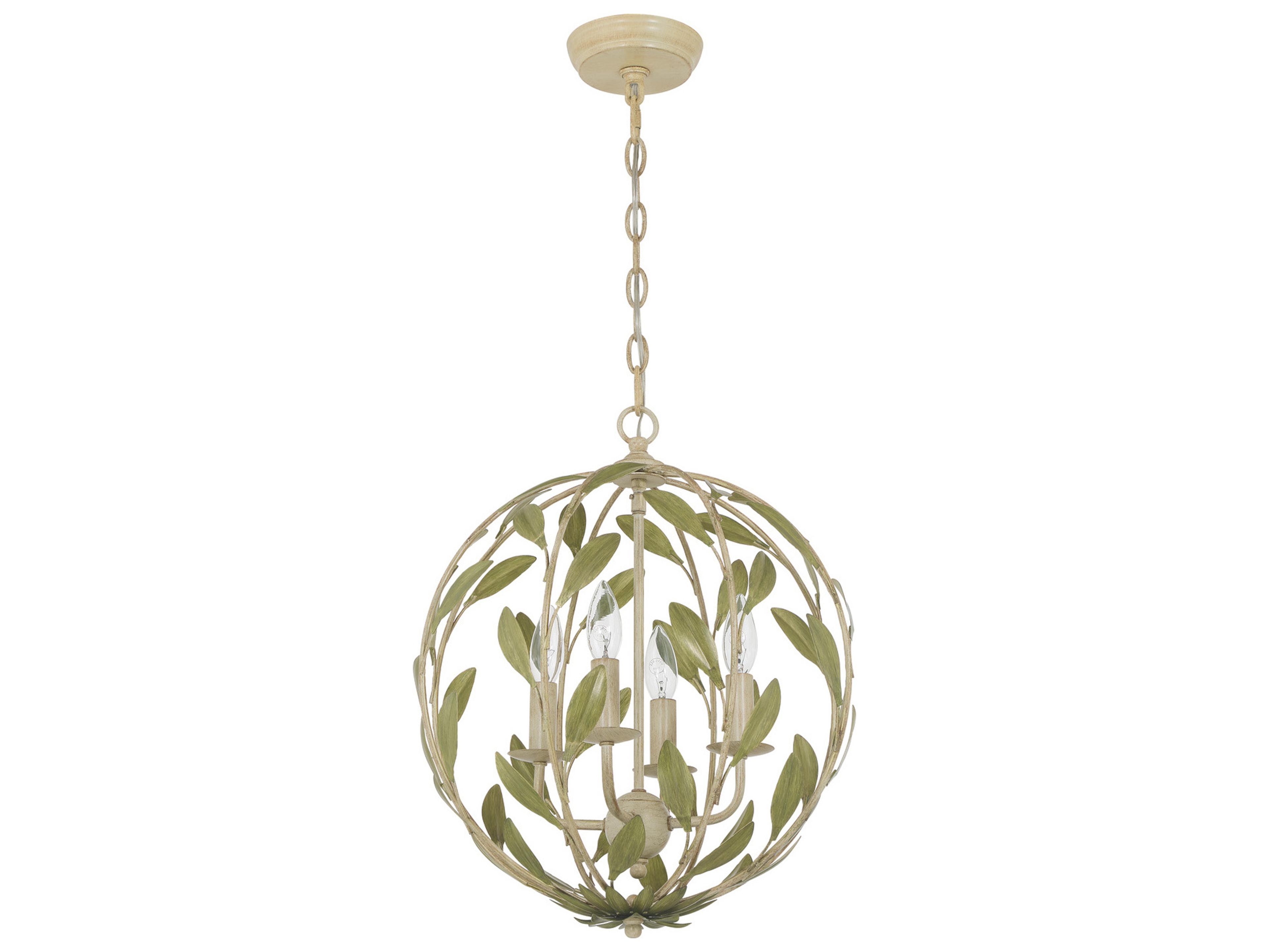 Crystorama Broche 4-Light Green Pendant