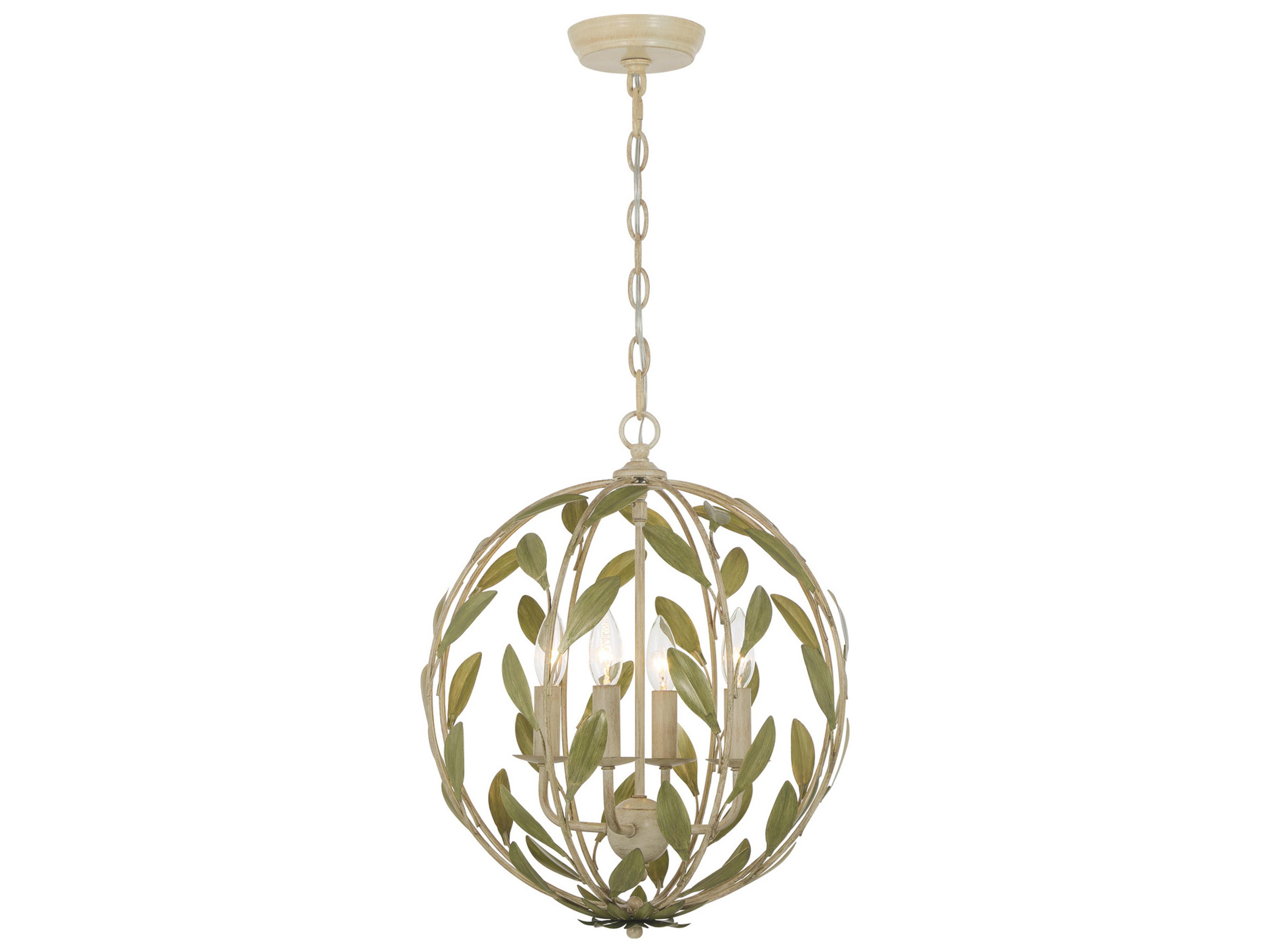 Crystorama Broche 4-Light Green Pendant
