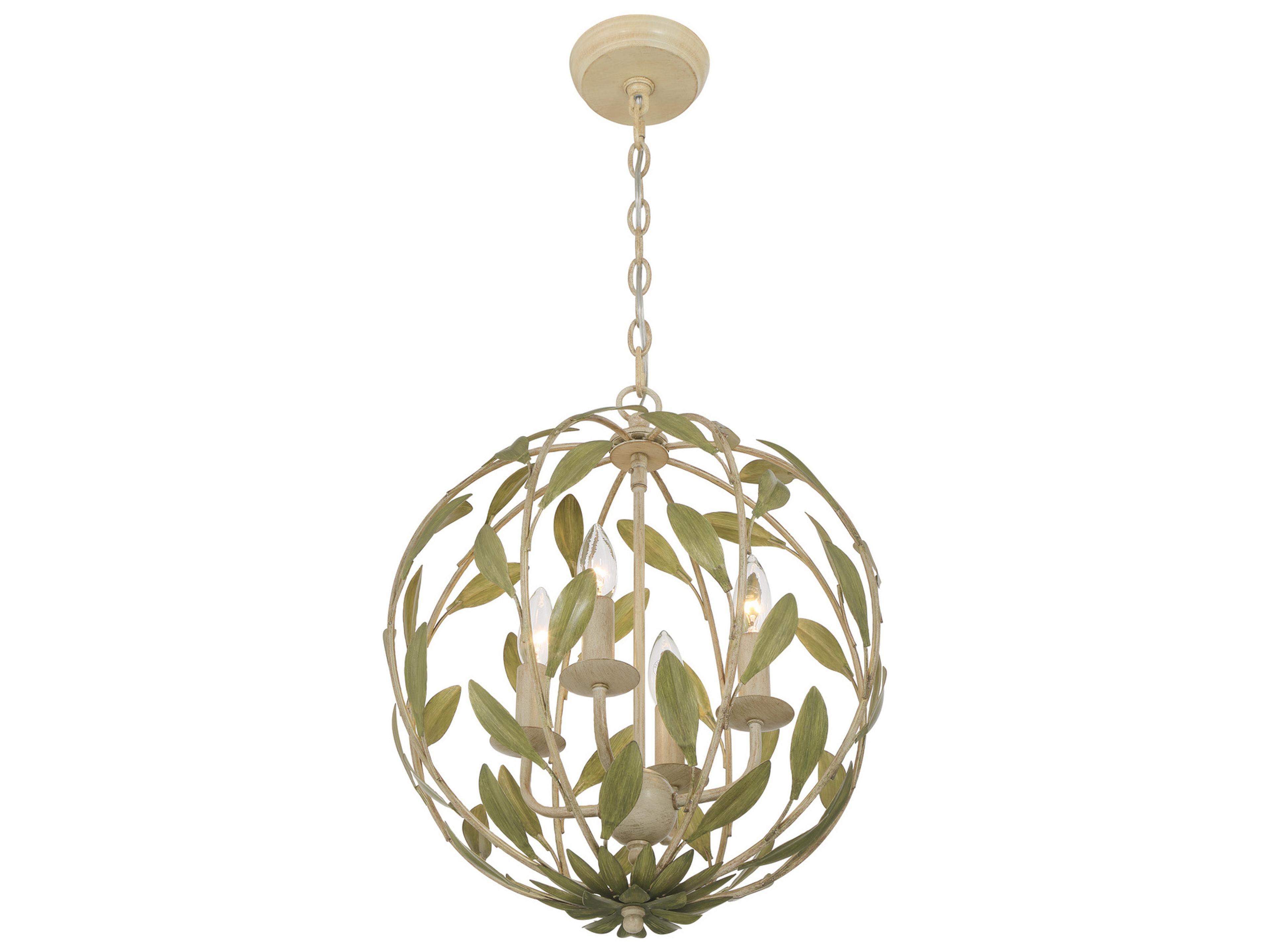 Crystorama Broche 4-Light Green Pendant